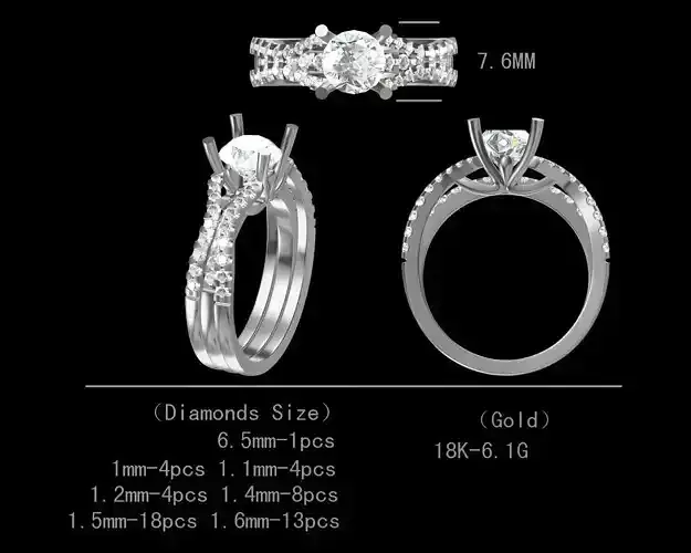 Engagement Diamond Ring for women 3D Model 3D print model