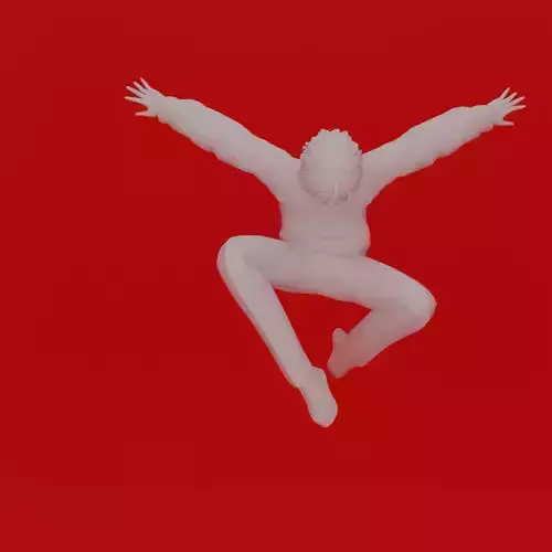 Cartoon Man Jump Pose 3D print model