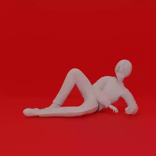 Cartoon Man Lying Pose 3D print model