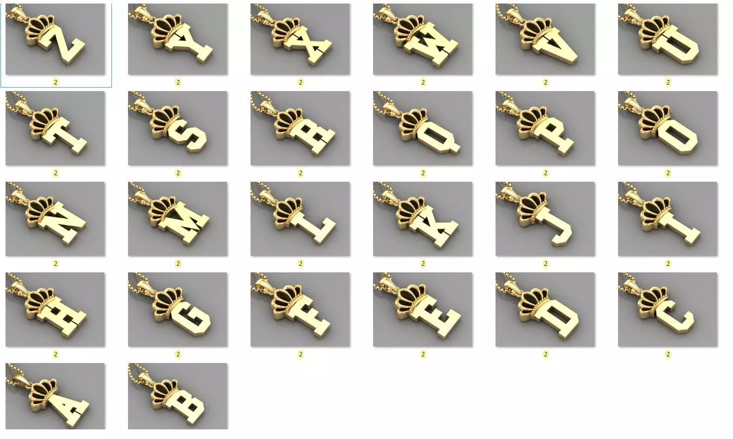 Alphabet Letter English Pendant Version 8 Album 3D print model