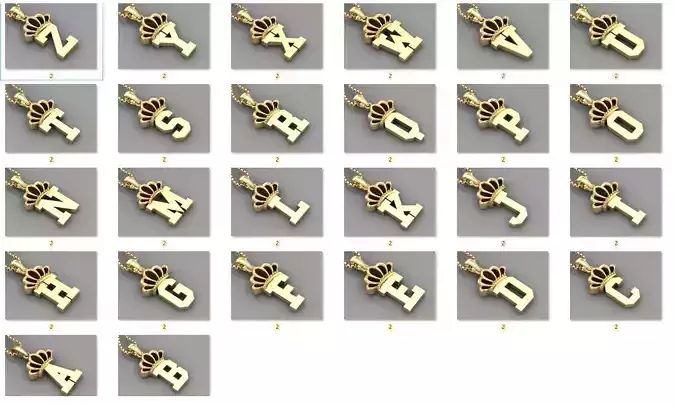 Alphabet Letter English Pendant Version 8 Album