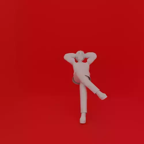 Cartoon Man Sit Pose