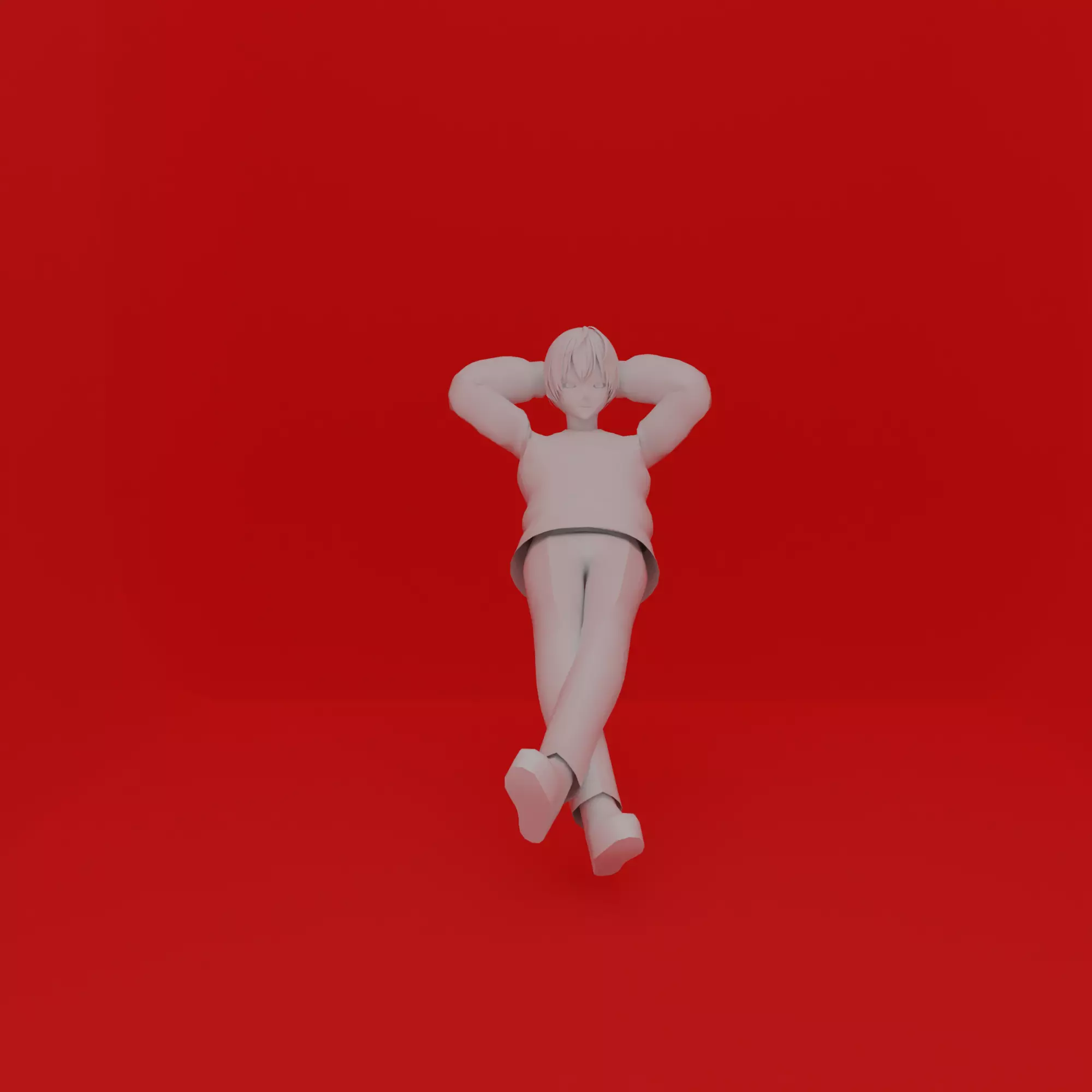 Cartoon Man Sit Pose 3D print model_0