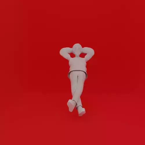 Cartoon Man Sit Pose