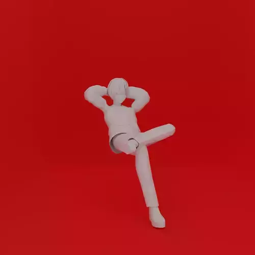 Cartoon Man Sit Pose