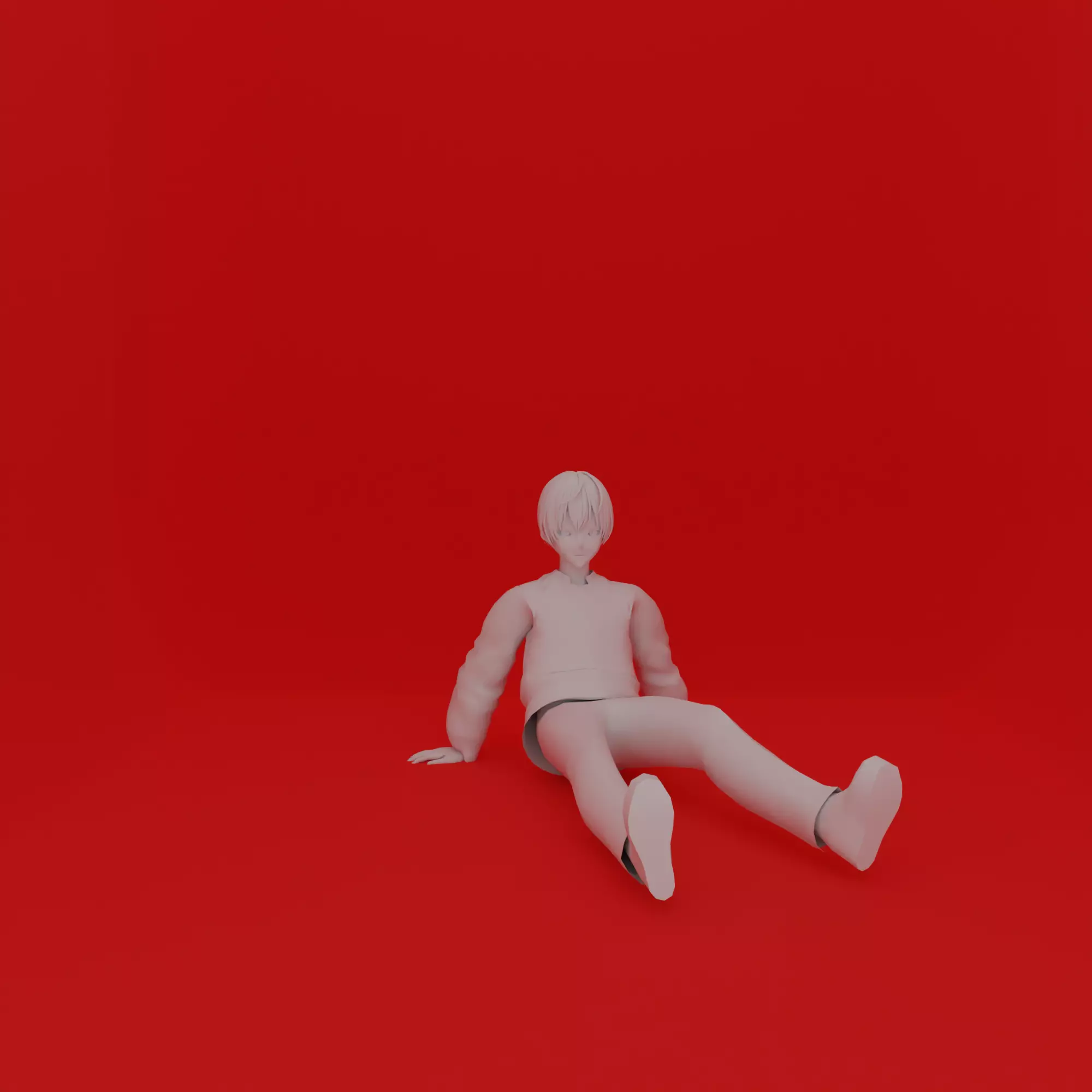 Cartoon Man Sit Pose 3D print model