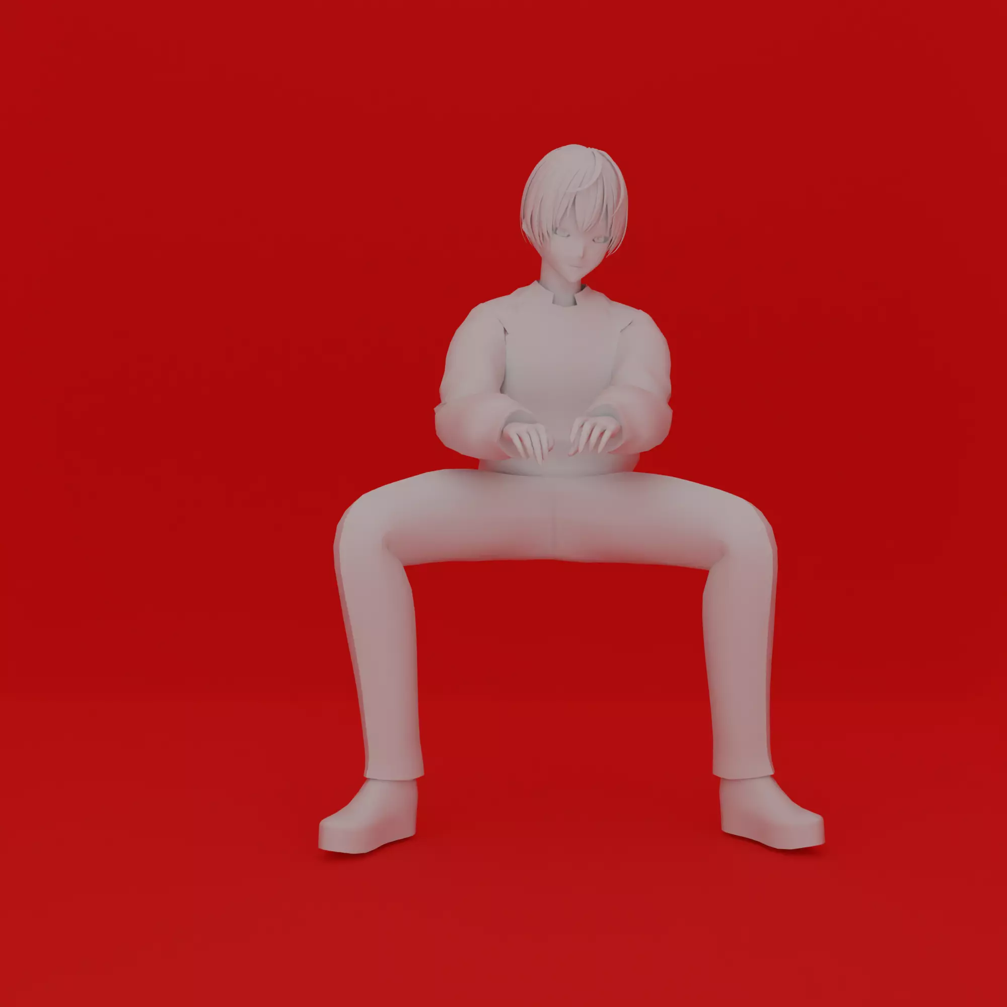 Cartoon Man Sit Pose 3D print model