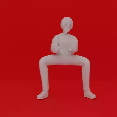 Cartoon Man Sit Pose