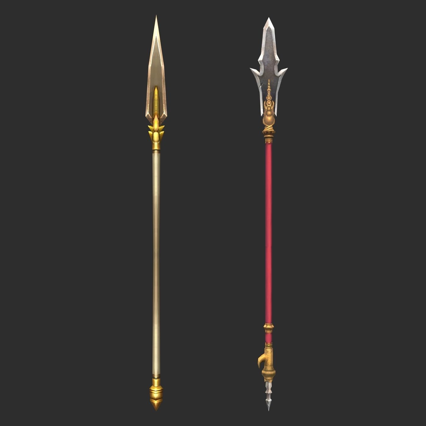 Fantasy Spear Weapon Pack Low-poly 3D model_6