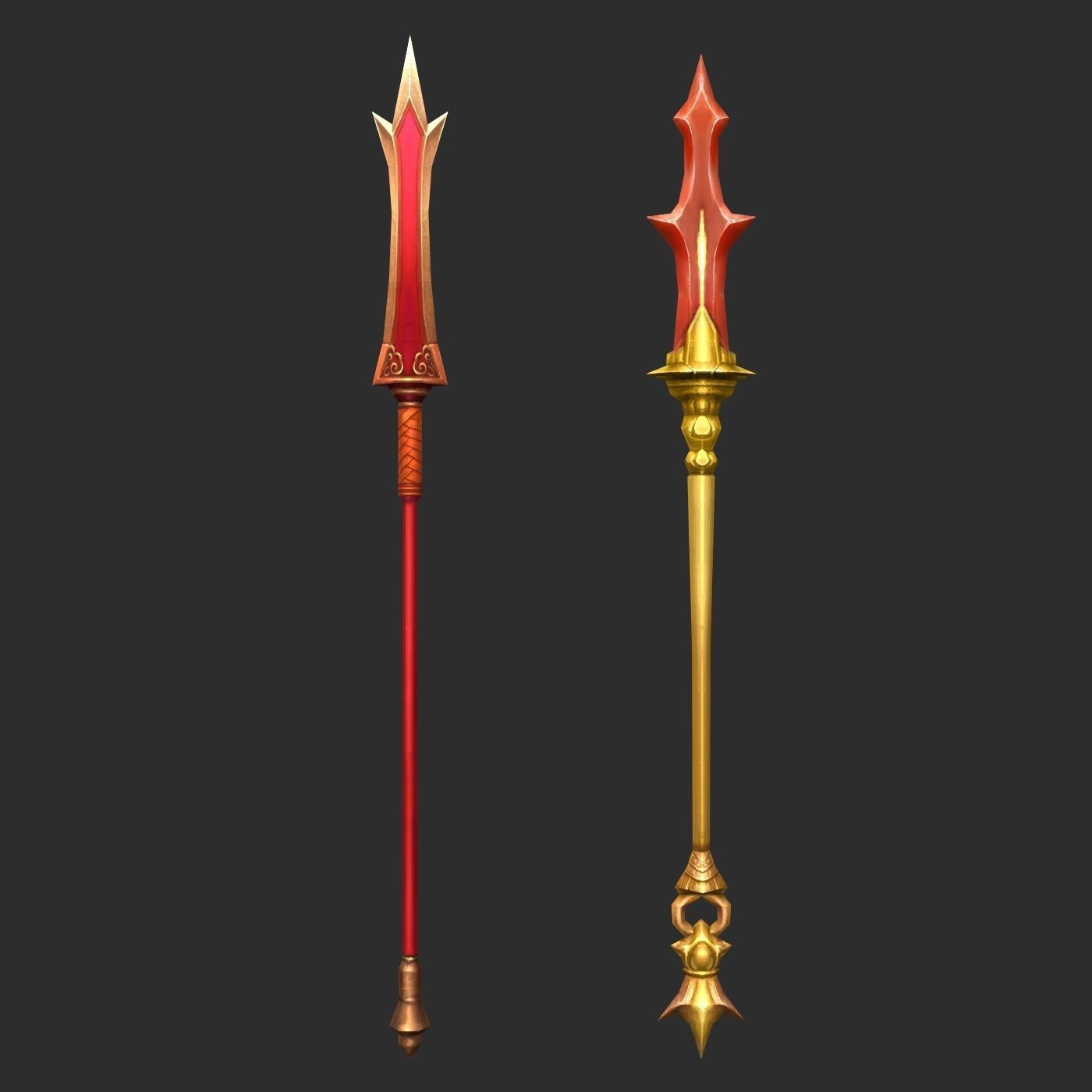 Fantasy Spear Weapon Pack Low-poly 3D model_1