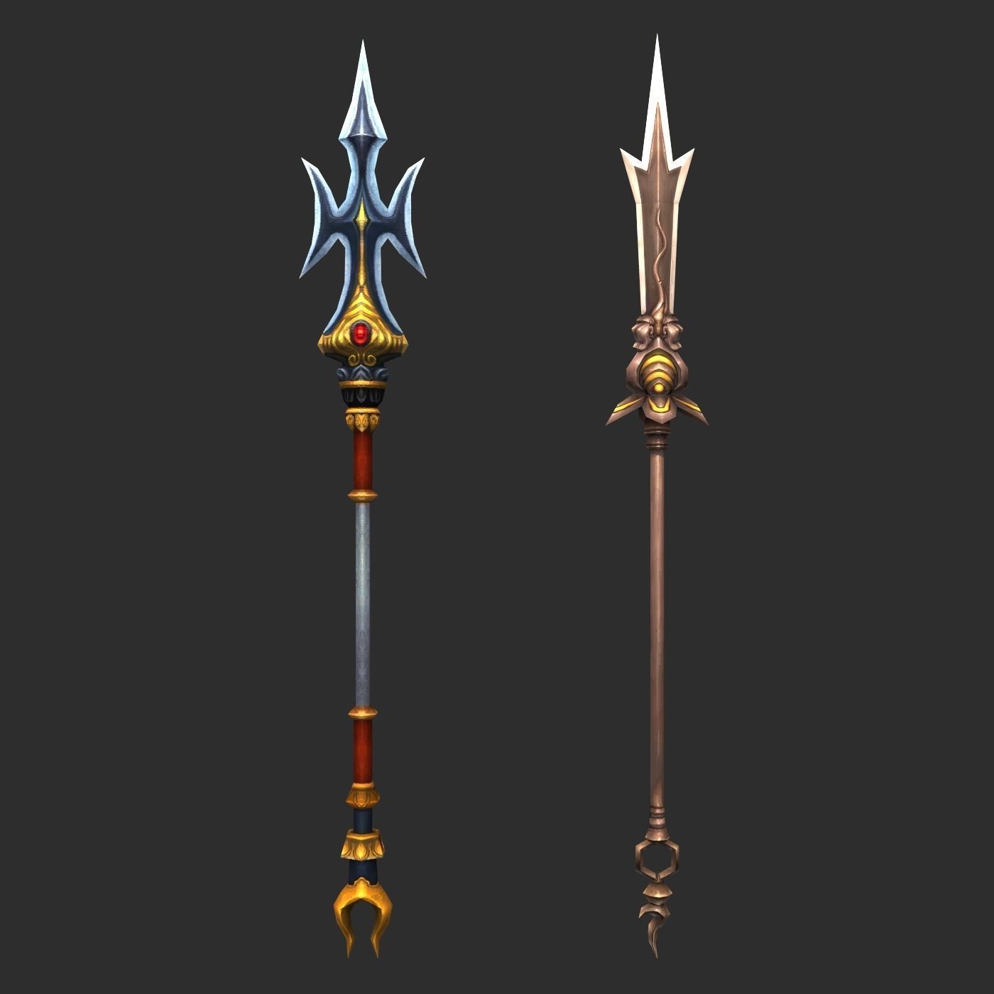 Fantasy Spear Weapon Pack Low-poly 3D model_5