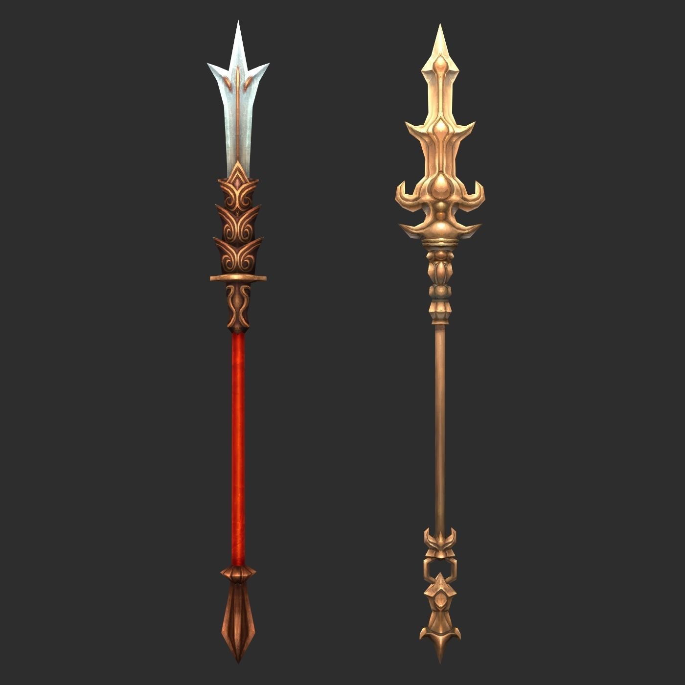 Fantasy Spear Weapon Pack Low-poly 3D model_2