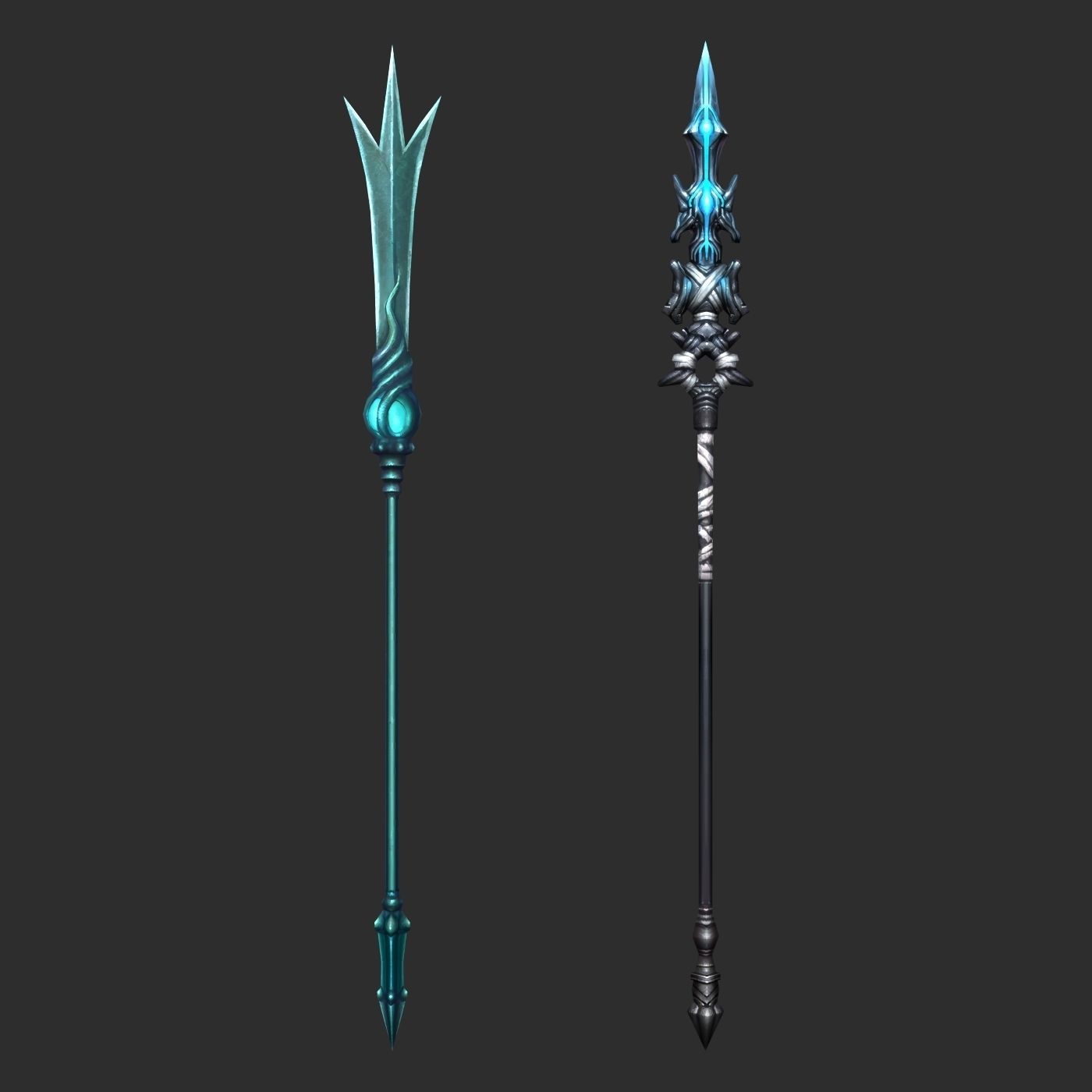 Fantasy Spear Weapon Pack Low-poly 3D model_9