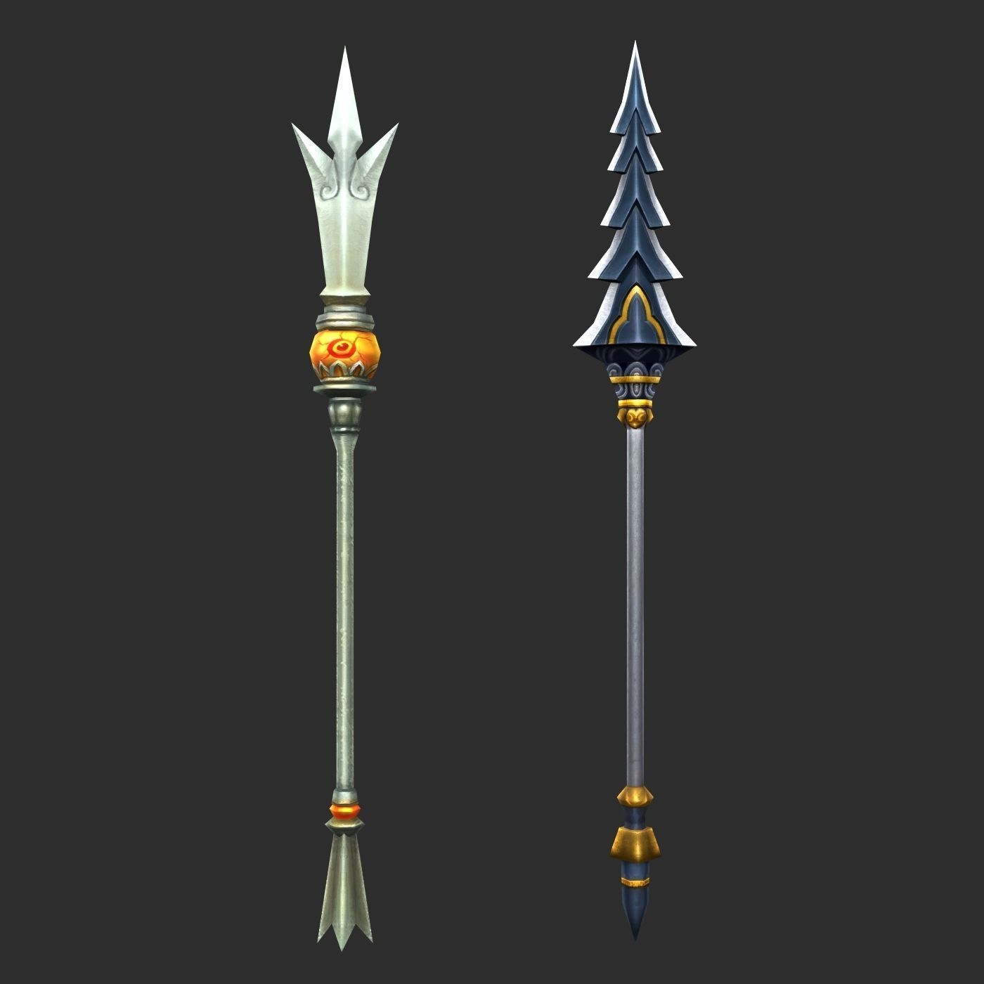 Fantasy Spear Weapon Pack Low-poly 3D model_4