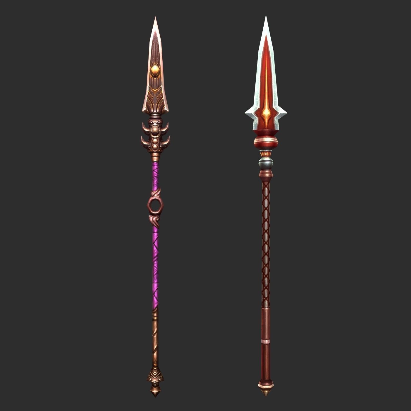 Fantasy Spear Weapon Pack Low-poly 3D model_3