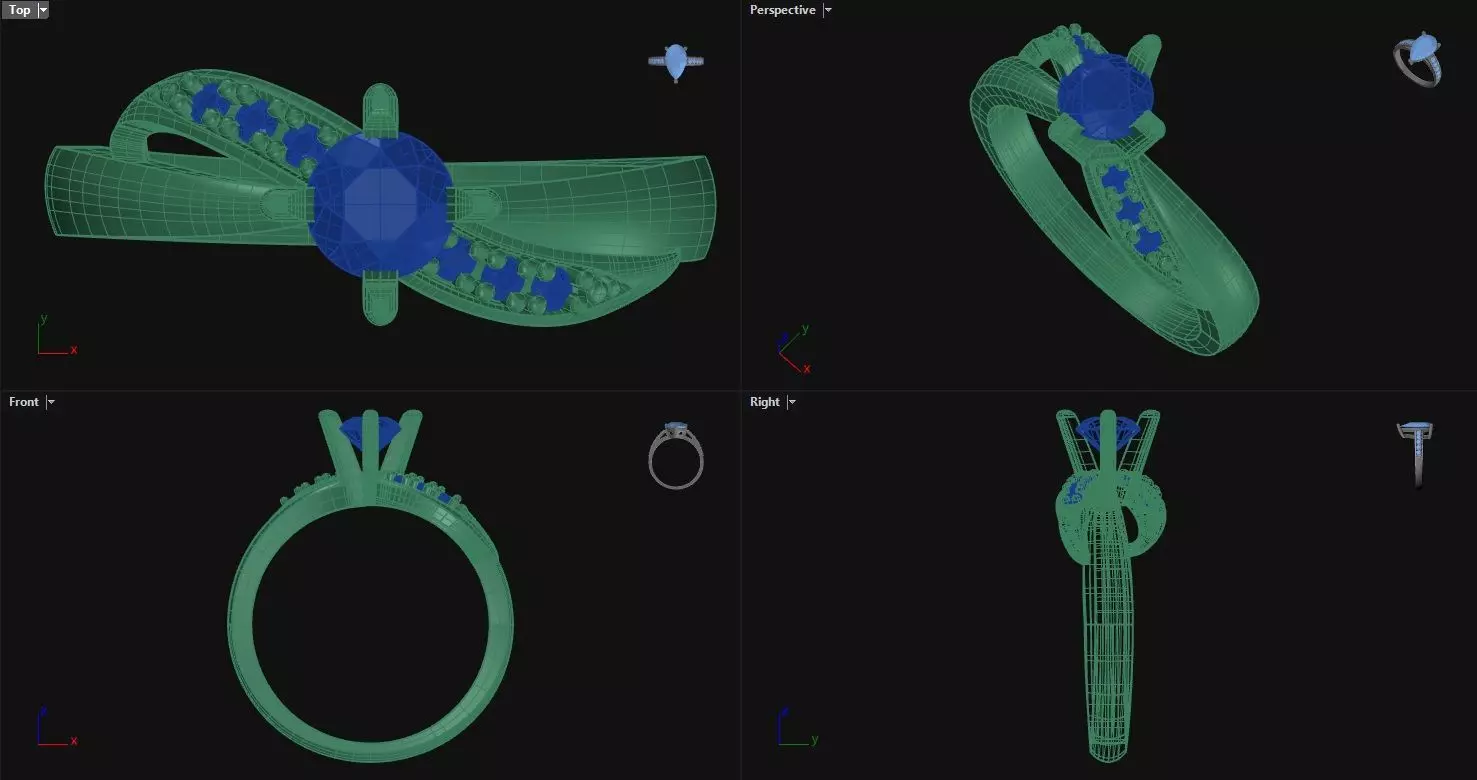 Twist Engagement Ring 3D print model_0