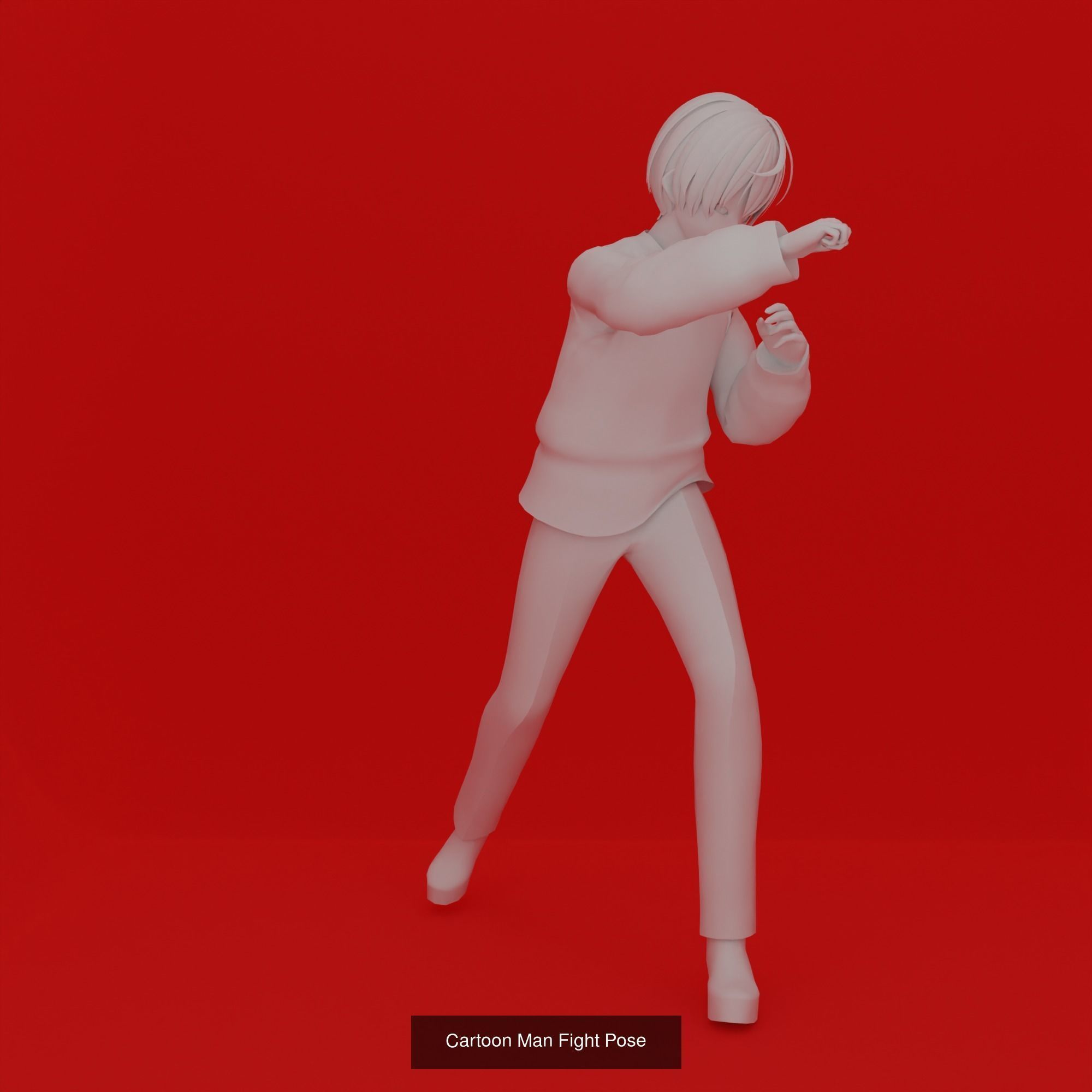 Cartoon Man Pose Mega Pack 50 printing model 3D Model Collection_37