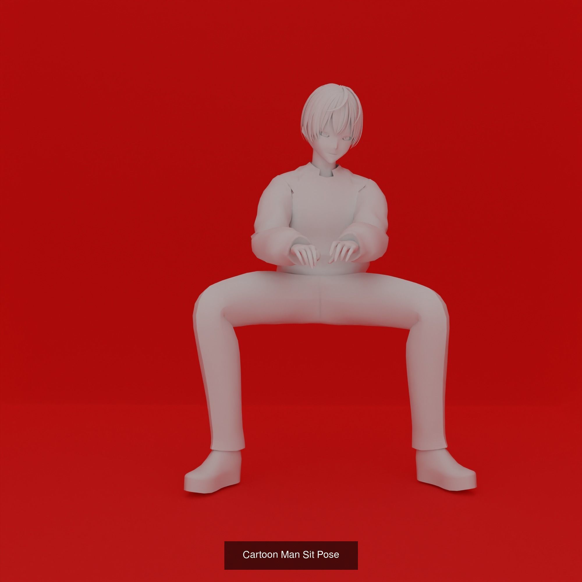 Cartoon Man Pose Mega Pack 50 printing model 3D Model Collection_57