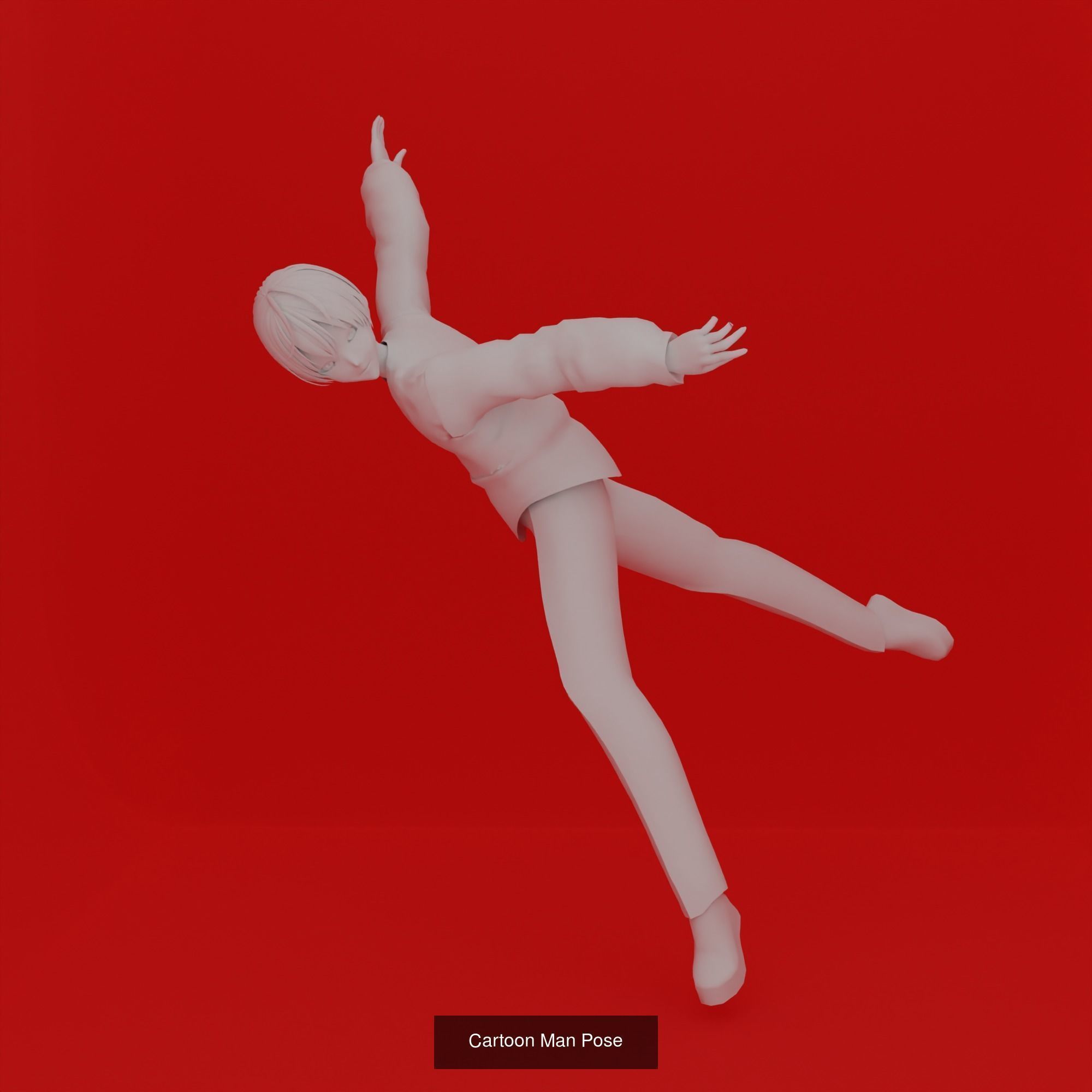 Cartoon Man Pose Mega Pack 50 printing model 3D Model Collection_17