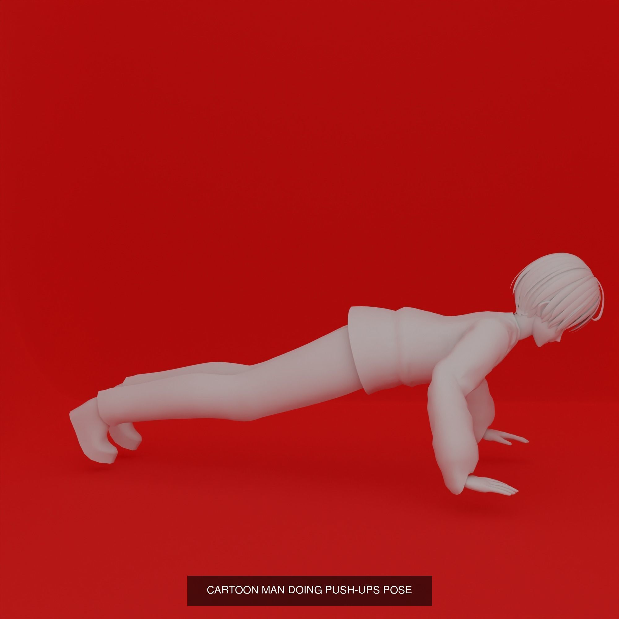 Cartoon Man Pose Mega Pack 50 printing model 3D Model Collection_35