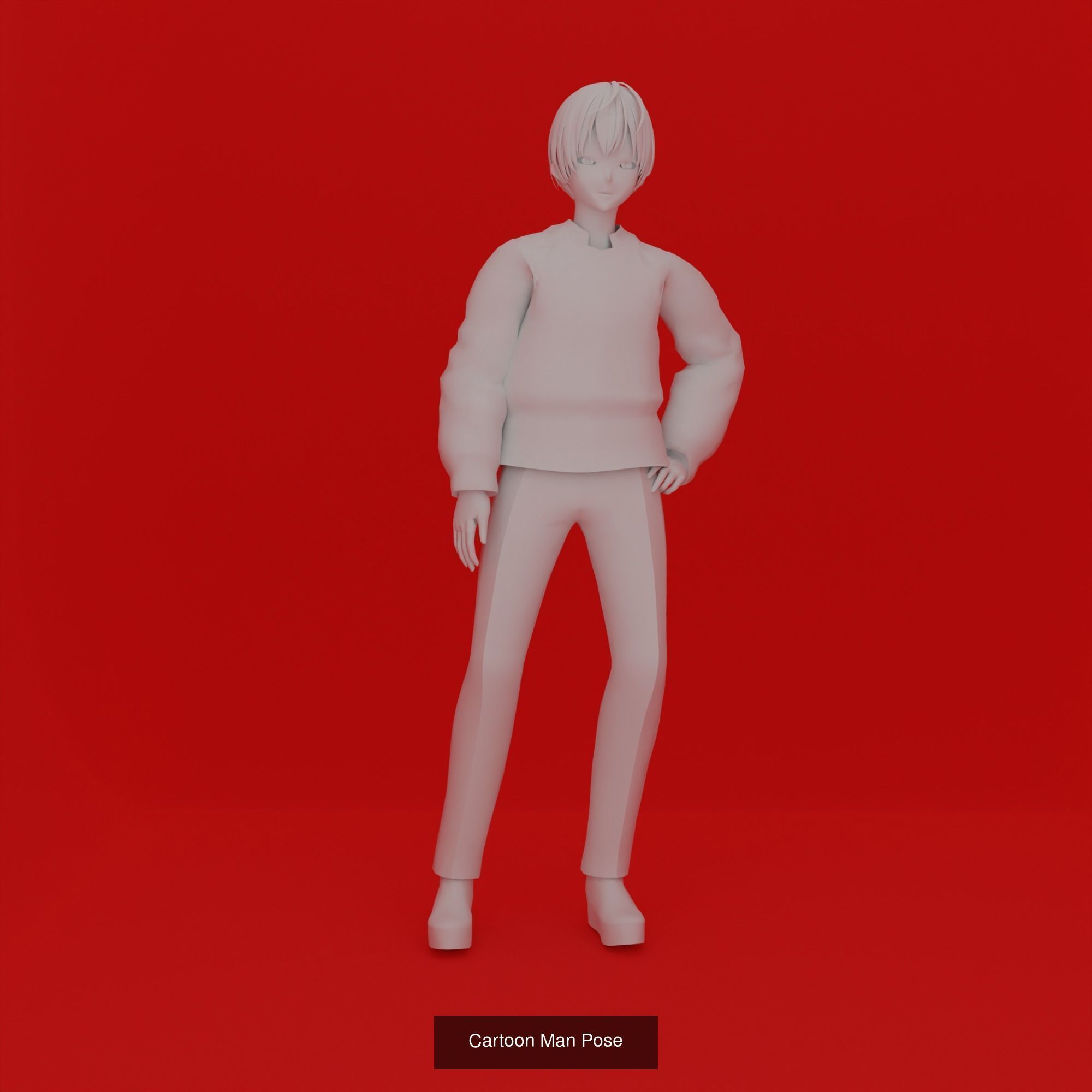 Cartoon Man Pose Mega Pack 50 printing model 3D Model Collection_59