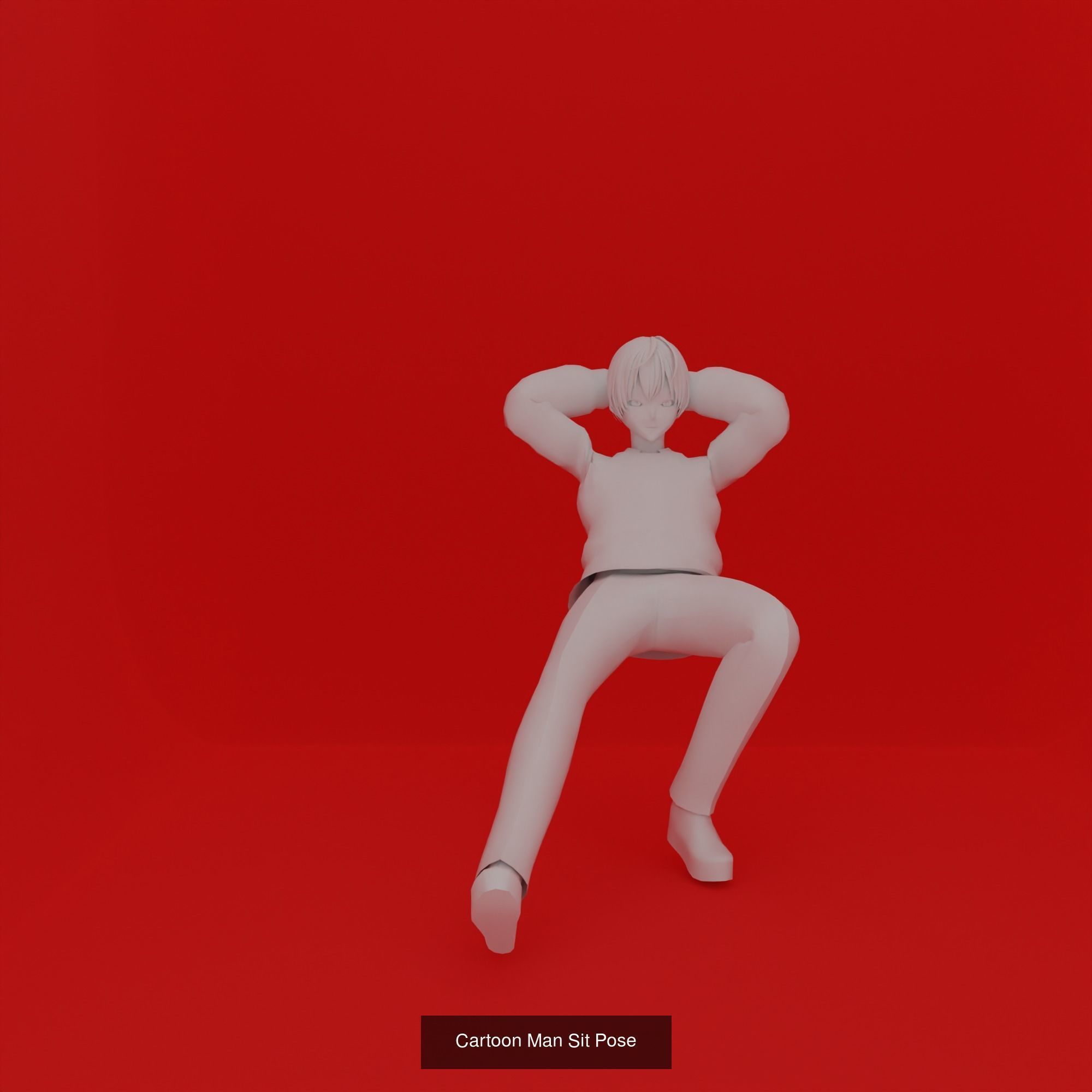 Cartoon Man Pose Mega Pack 50 printing model 3D Model Collection_53