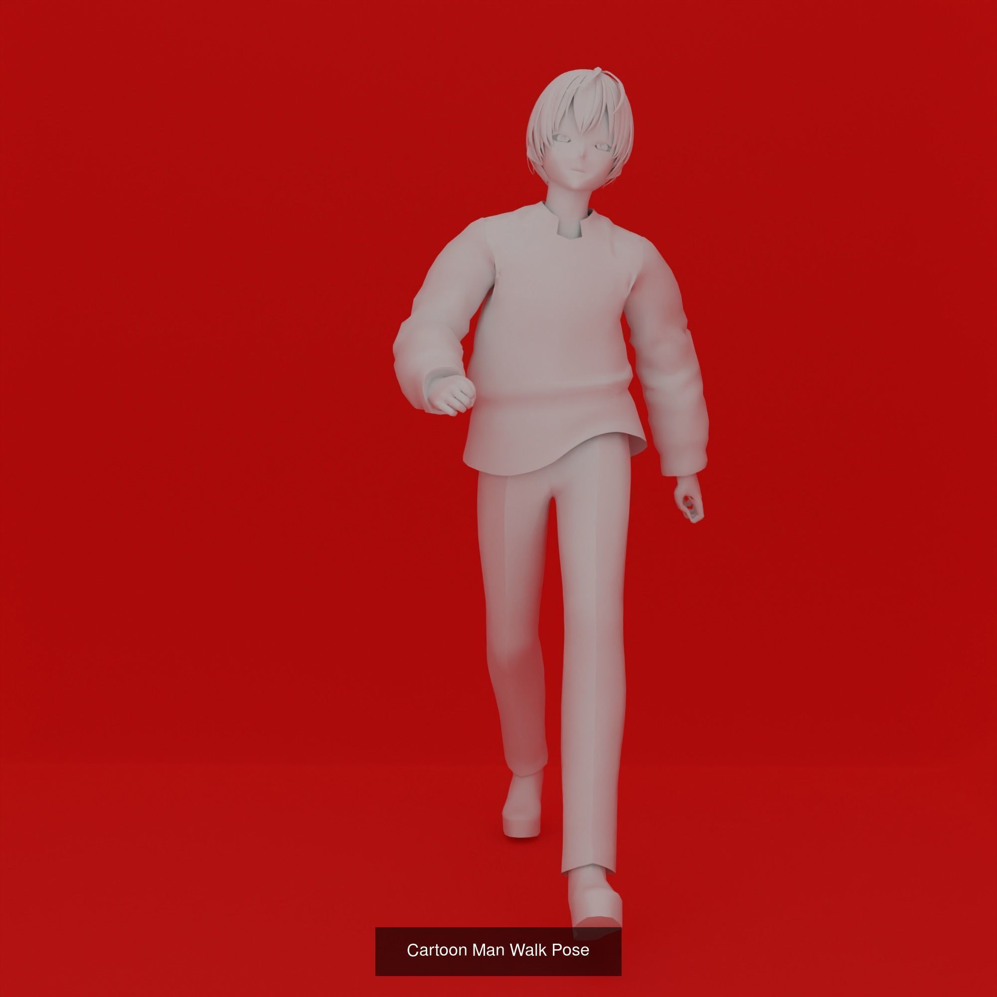 Cartoon Man Pose Mega Pack 50 printing model 3D Model Collection_47