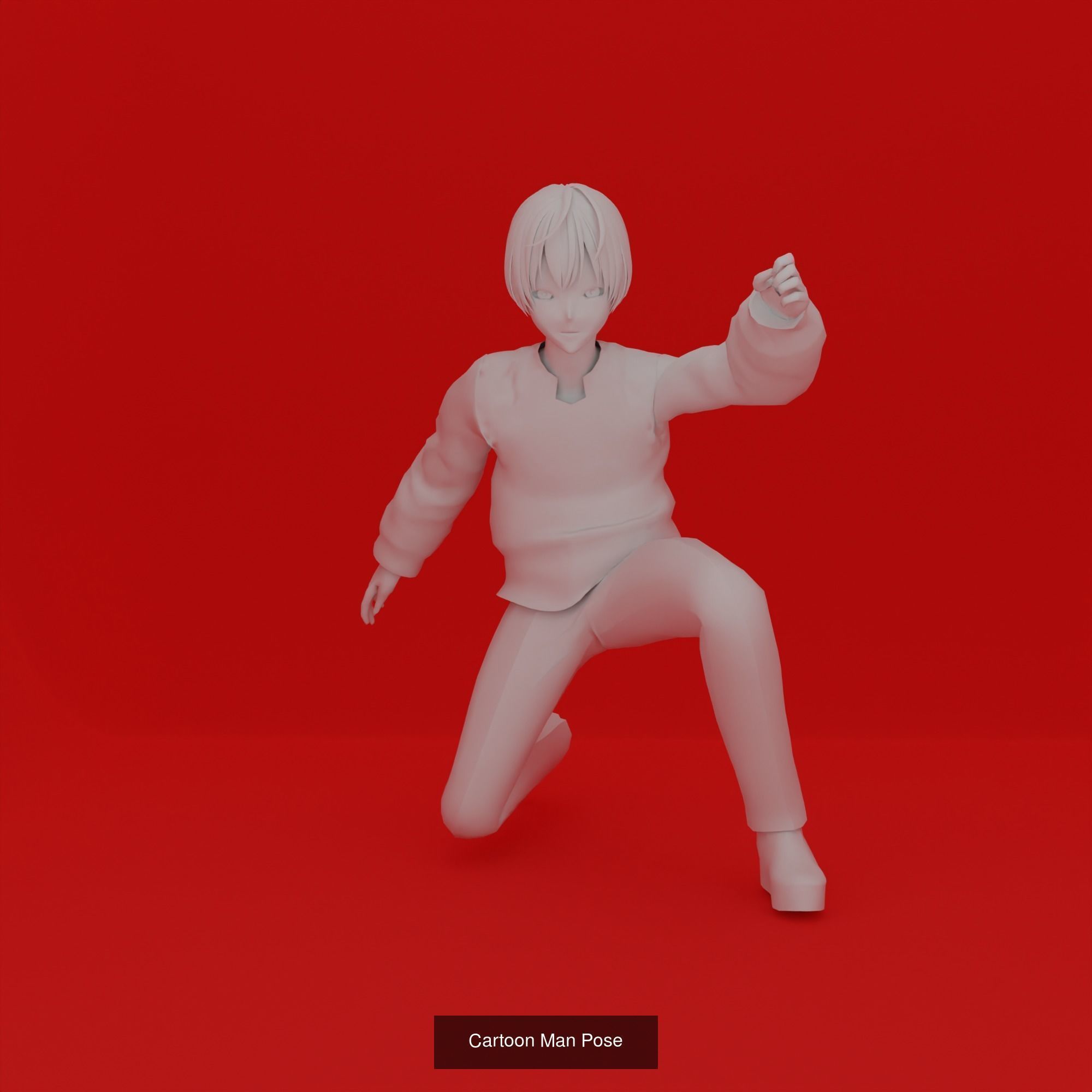 Cartoon Man Pose Mega Pack 50 printing model 3D Model Collection_12