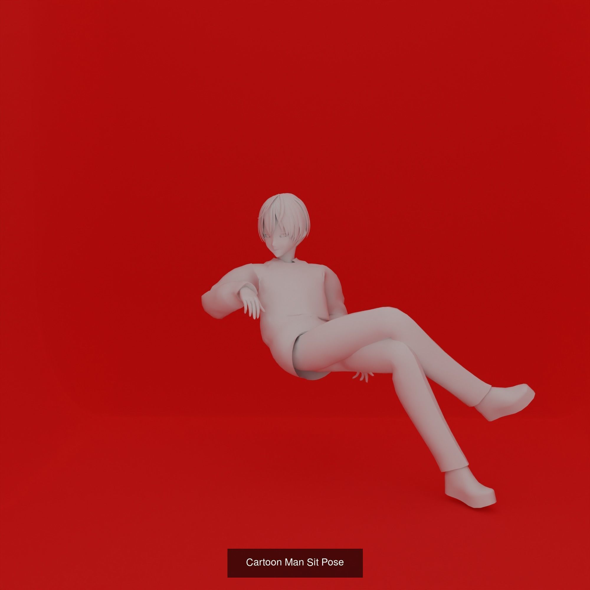 Cartoon Man Pose Mega Pack 50 printing model 3D Model Collection_25