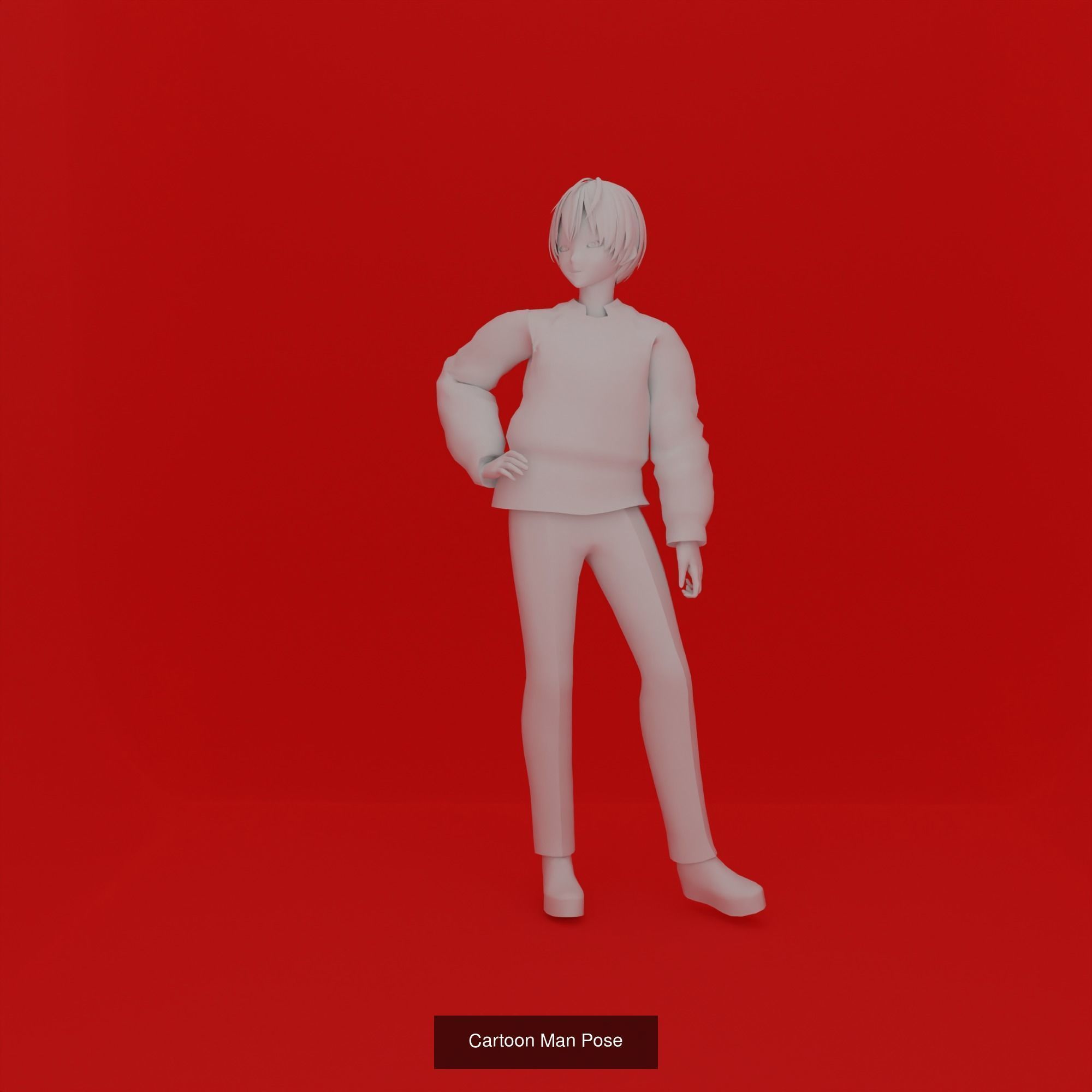 Cartoon Man Pose Mega Pack 50 printing model 3D Model Collection_34