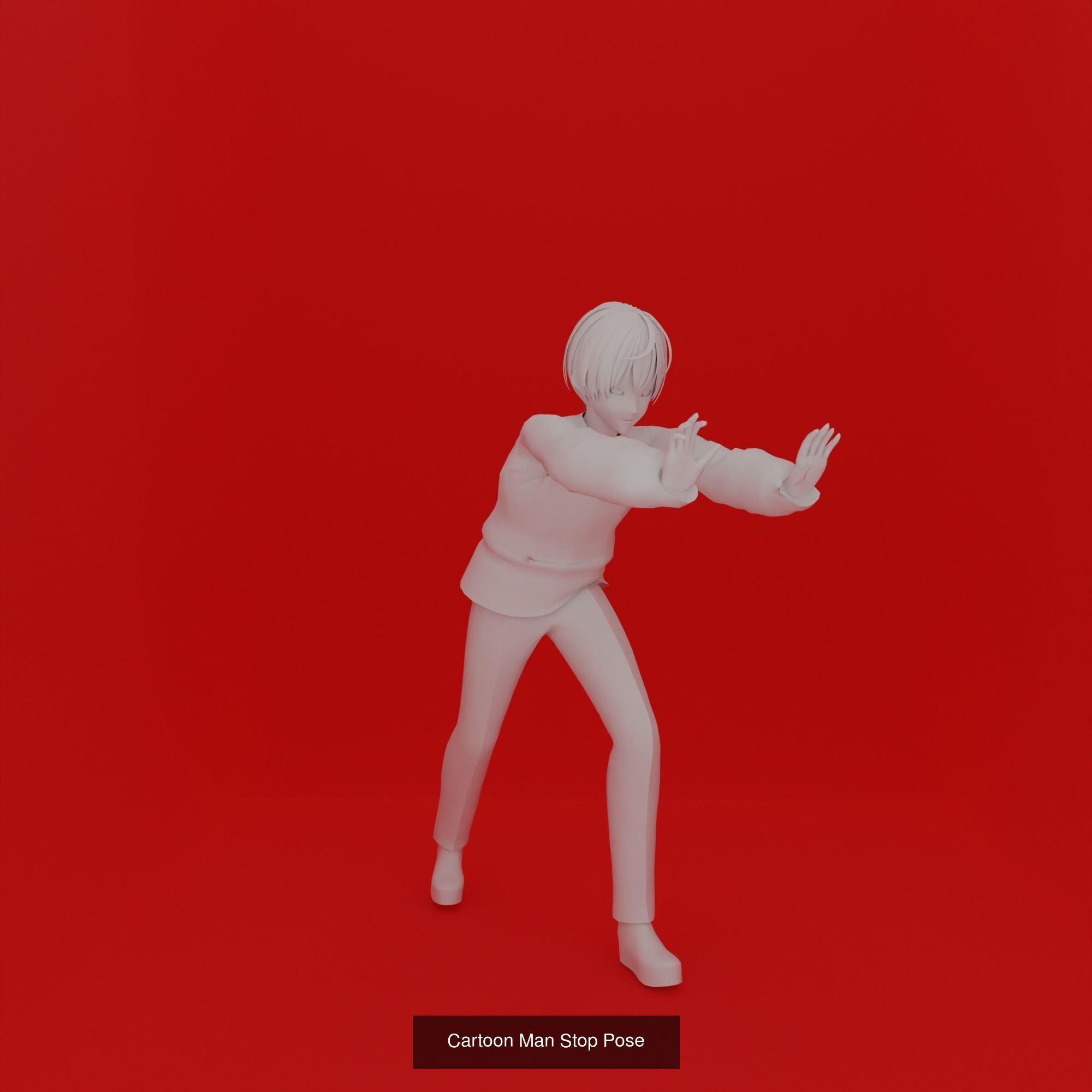 Cartoon Man Pose Mega Pack 50 printing model 3D Model Collection_36