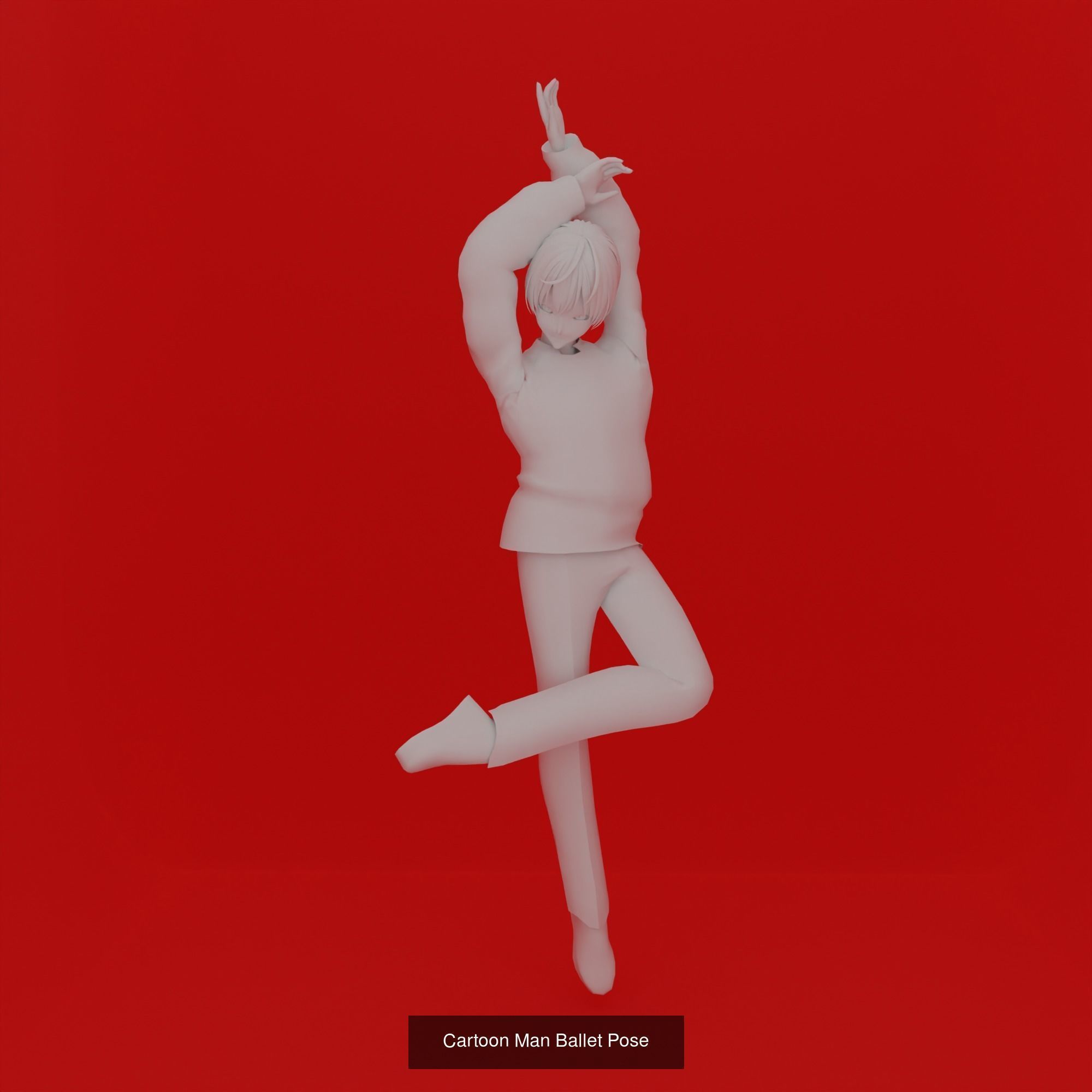 Cartoon Man Pose Mega Pack 50 printing model 3D Model Collection_14