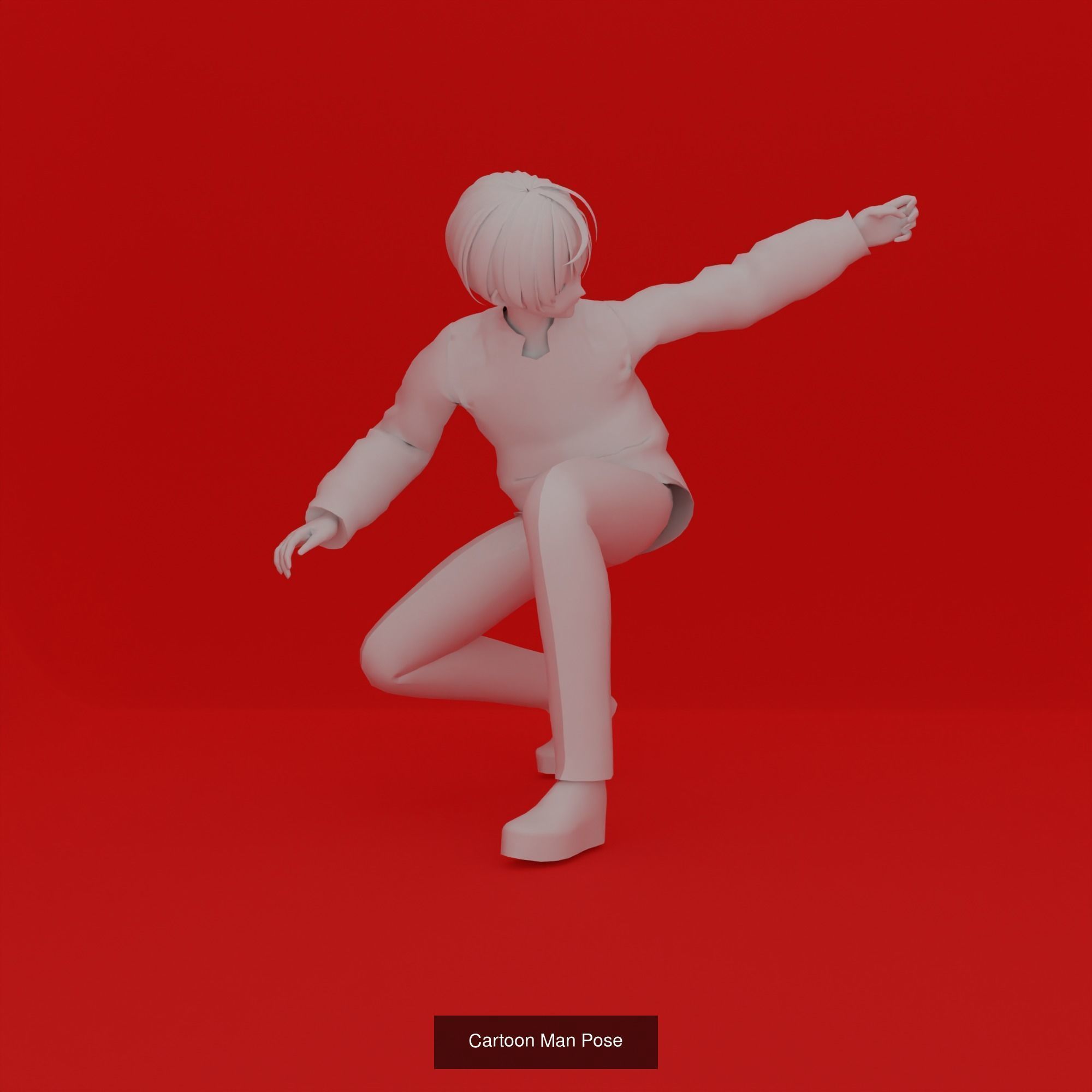 Cartoon Man Pose Mega Pack 50 printing model 3D Model Collection_10