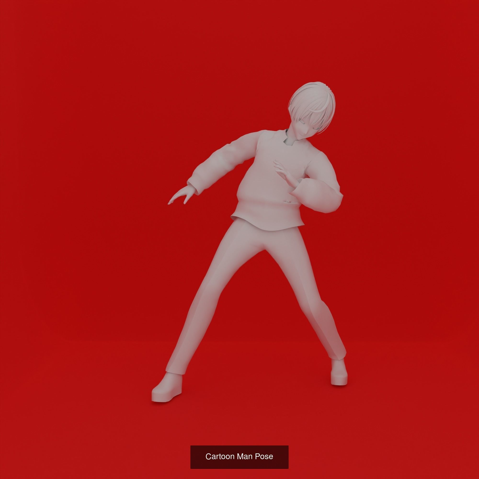 Cartoon Man Pose Mega Pack 50 printing model 3D Model Collection_40