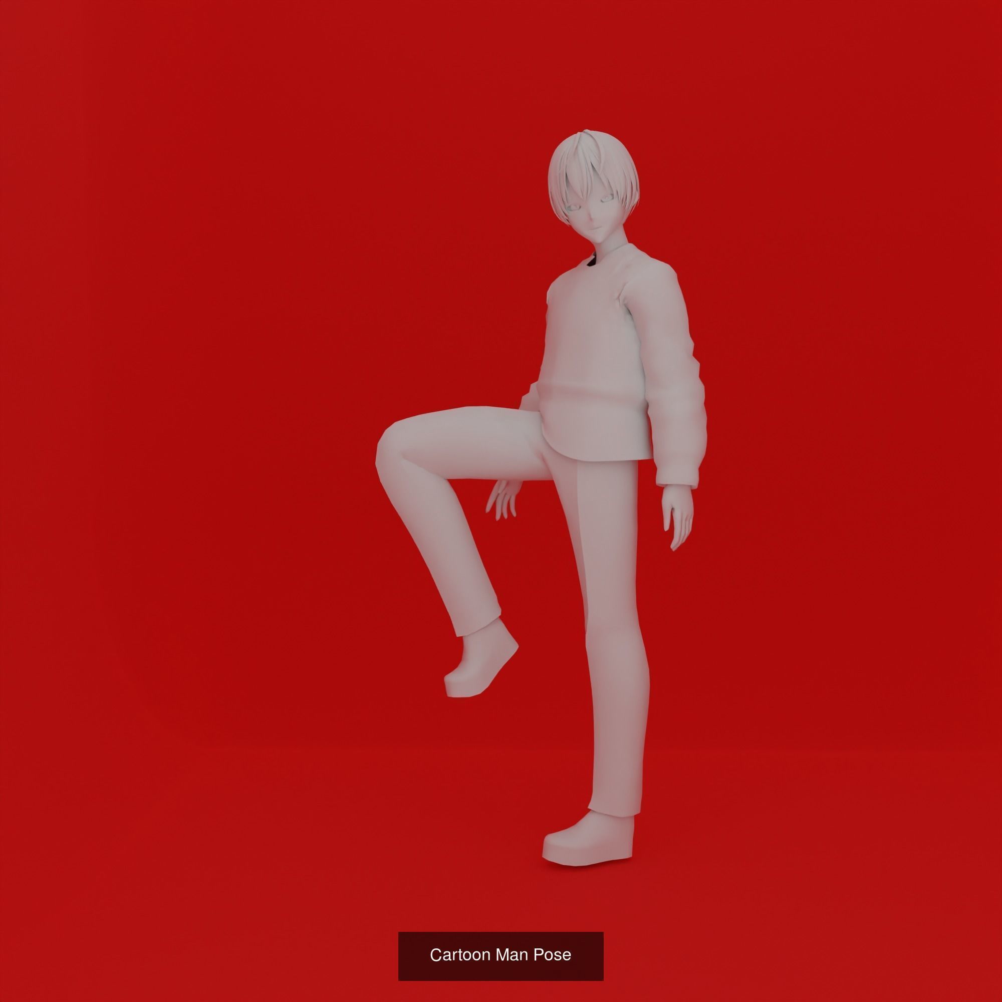 Cartoon Man Pose Mega Pack 50 printing model 3D Model Collection_28