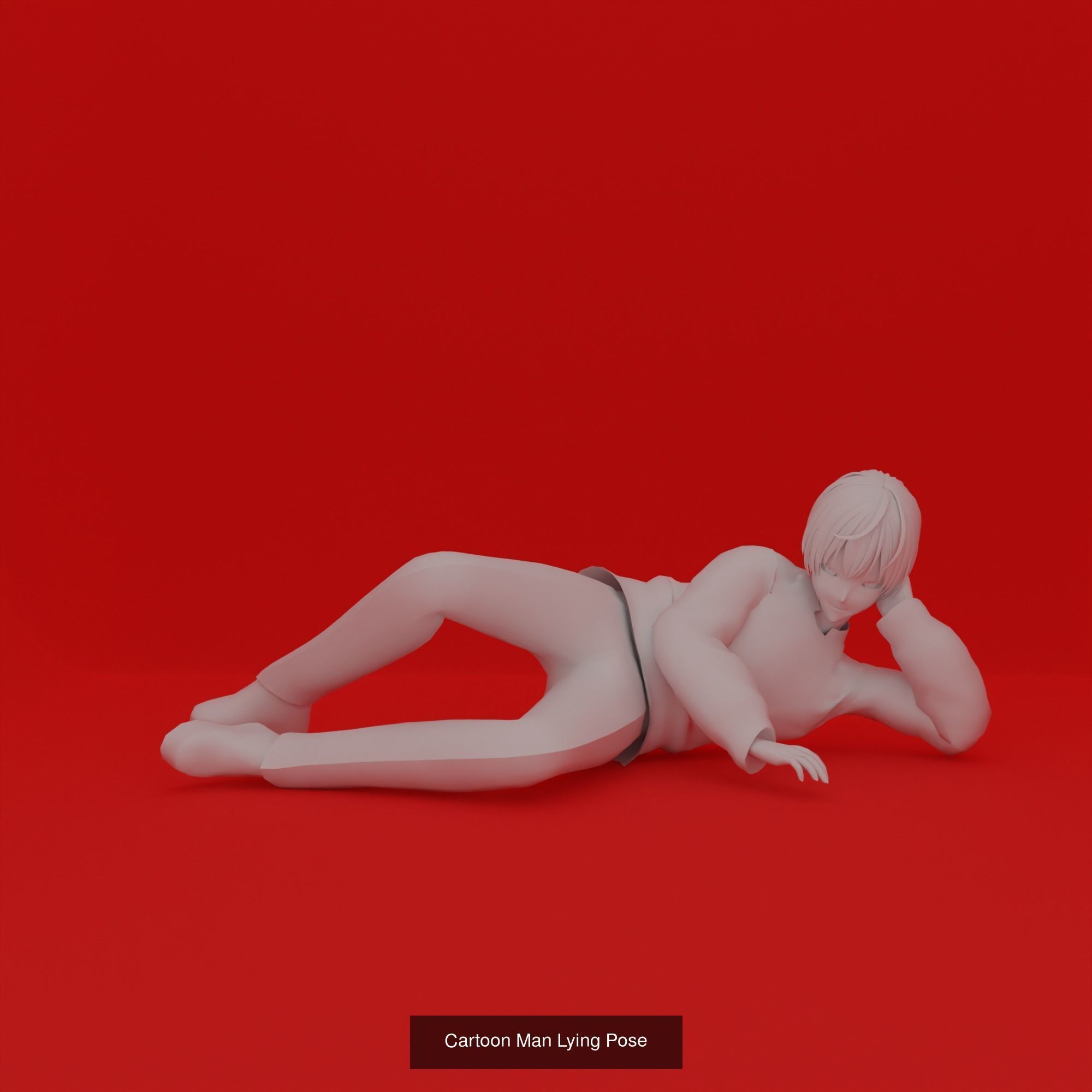 Cartoon Man Pose Mega Pack 50 printing model 3D Model Collection_44