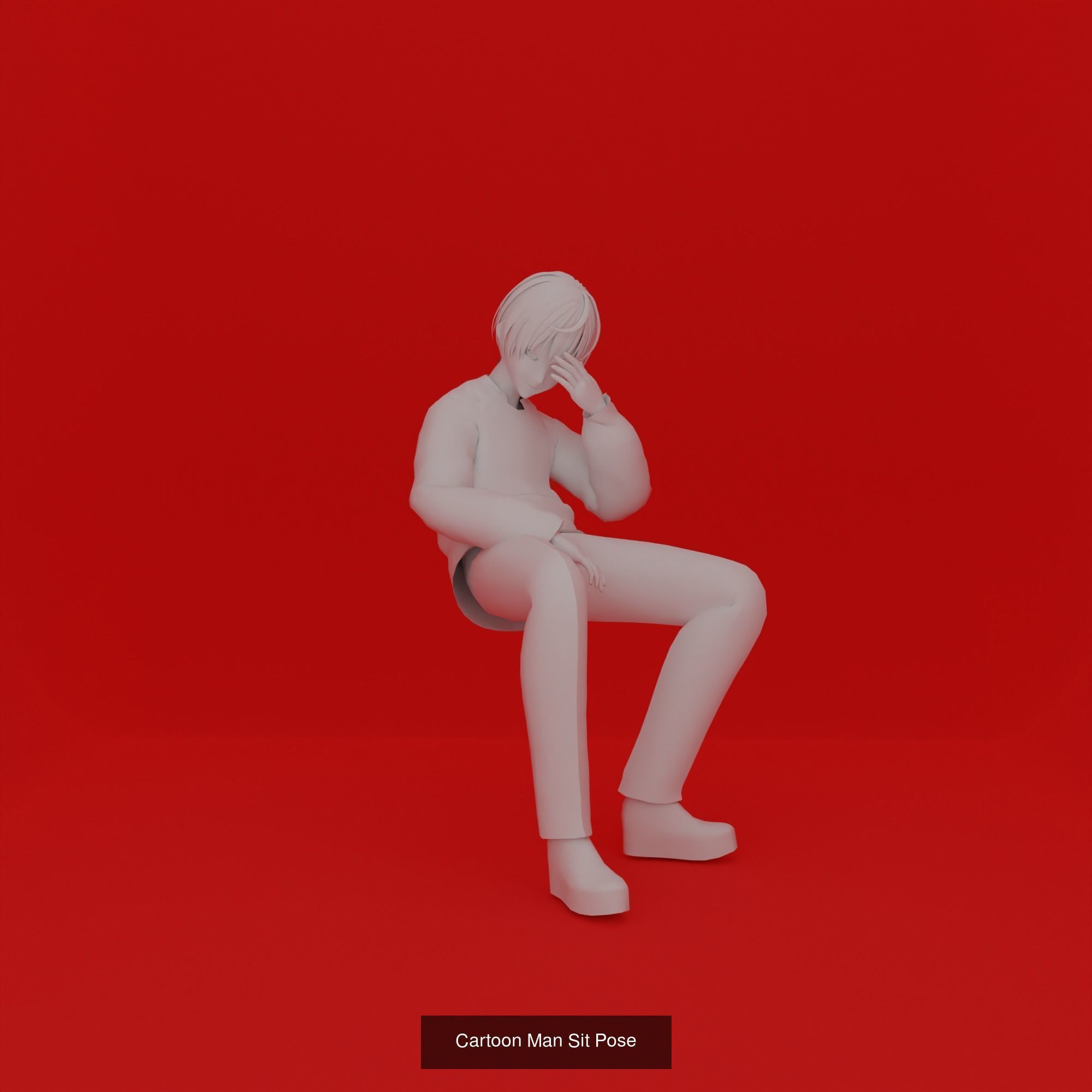 Cartoon Man Pose Mega Pack 50 printing model 3D Model Collection_52