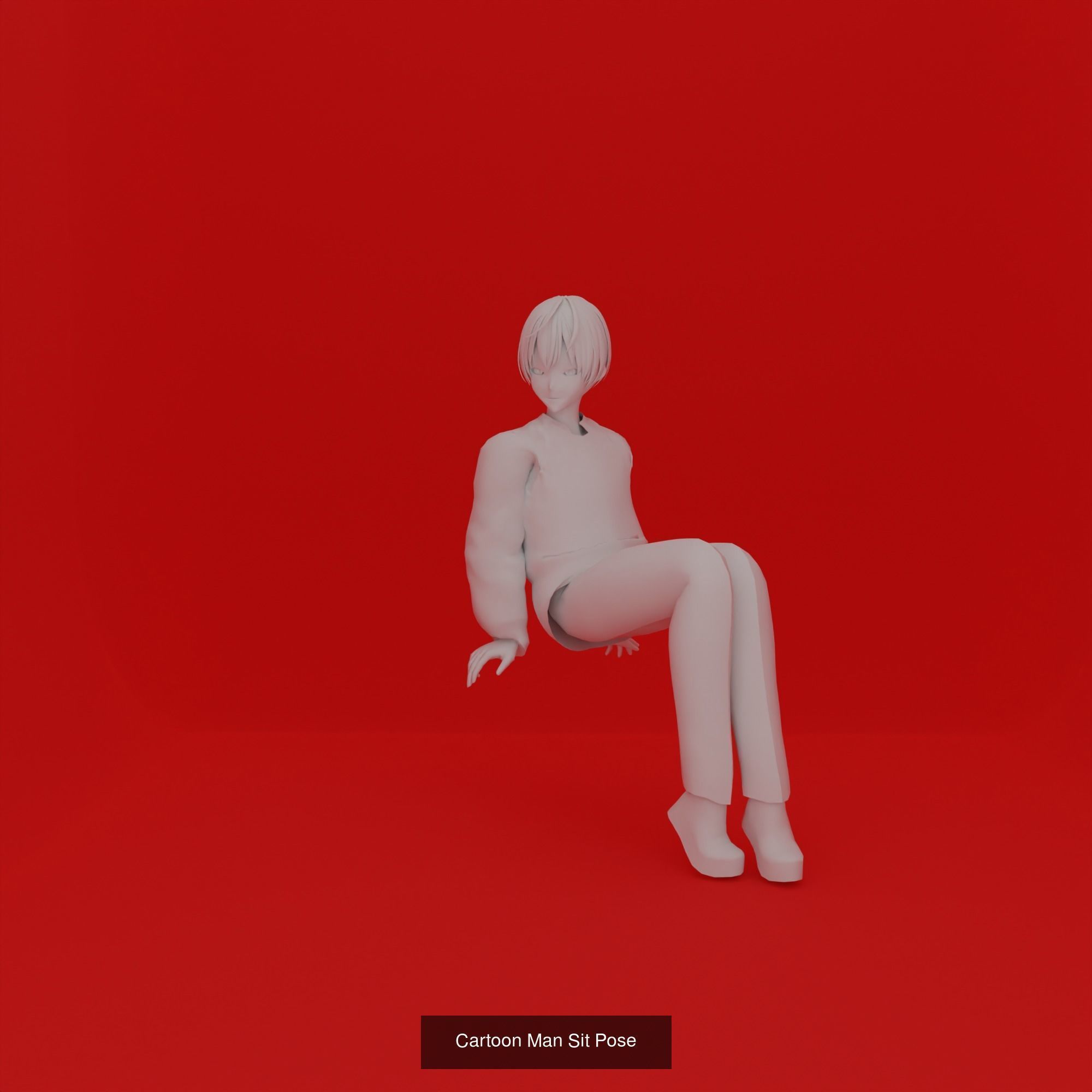 Cartoon Man Pose Mega Pack 50 printing model 3D Model Collection_26