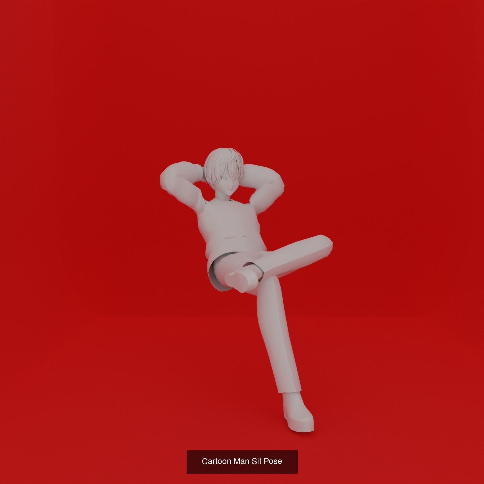 Cartoon Man Pose Mega Pack 50 printing model 3D Model Collection_55