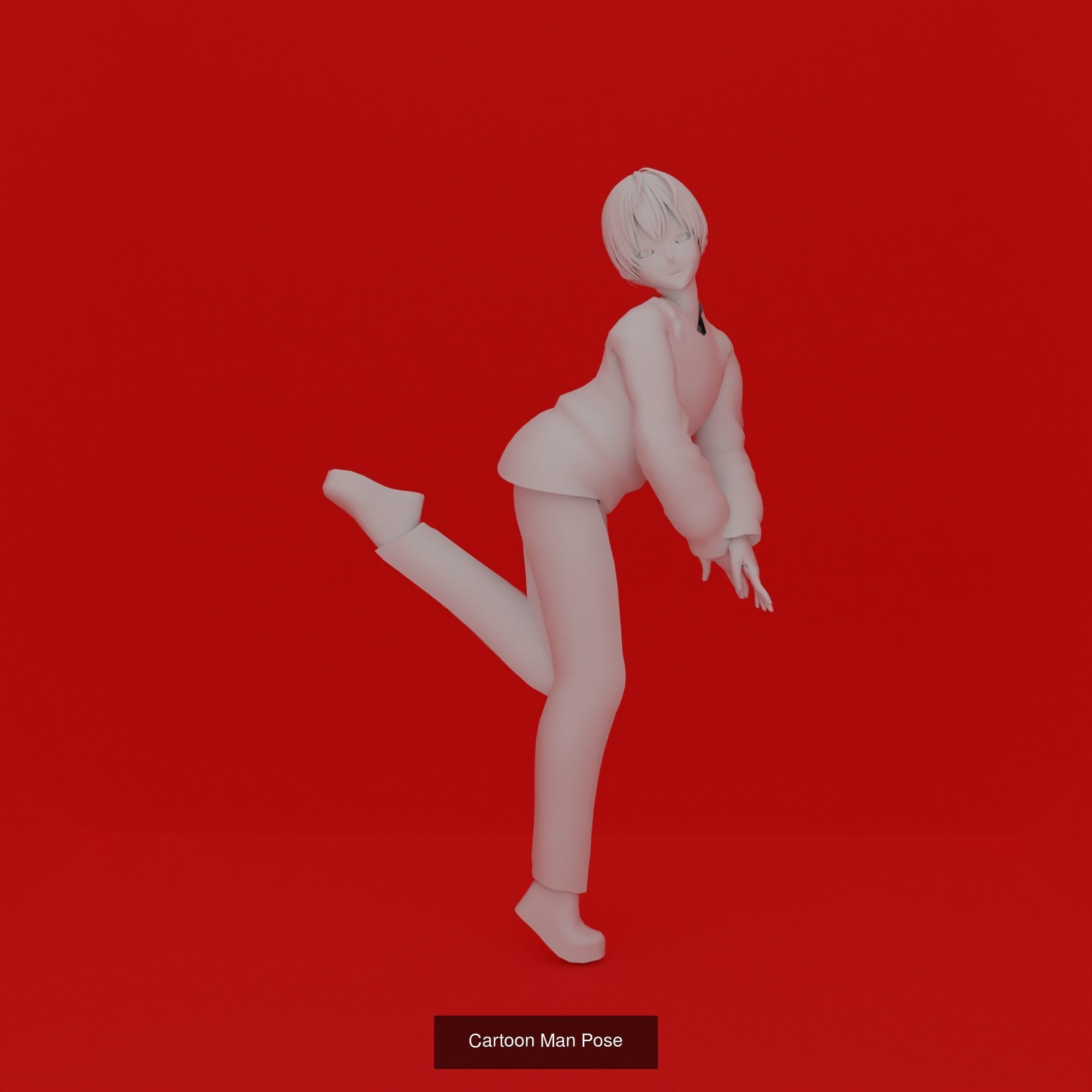 Cartoon Man Pose Mega Pack 50 printing model 3D Model Collection_29