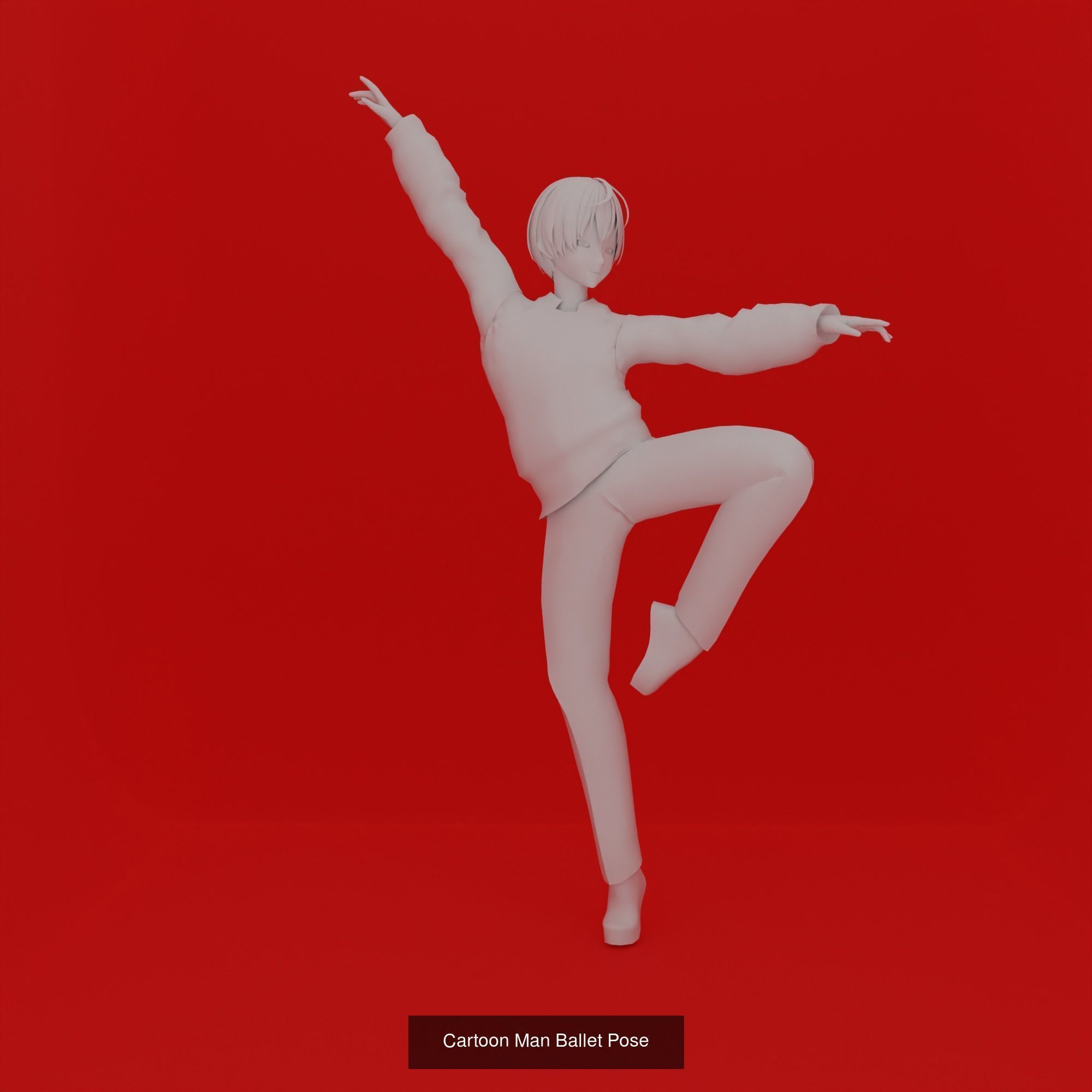 Cartoon Man Pose Mega Pack 50 printing model 3D Model Collection_13