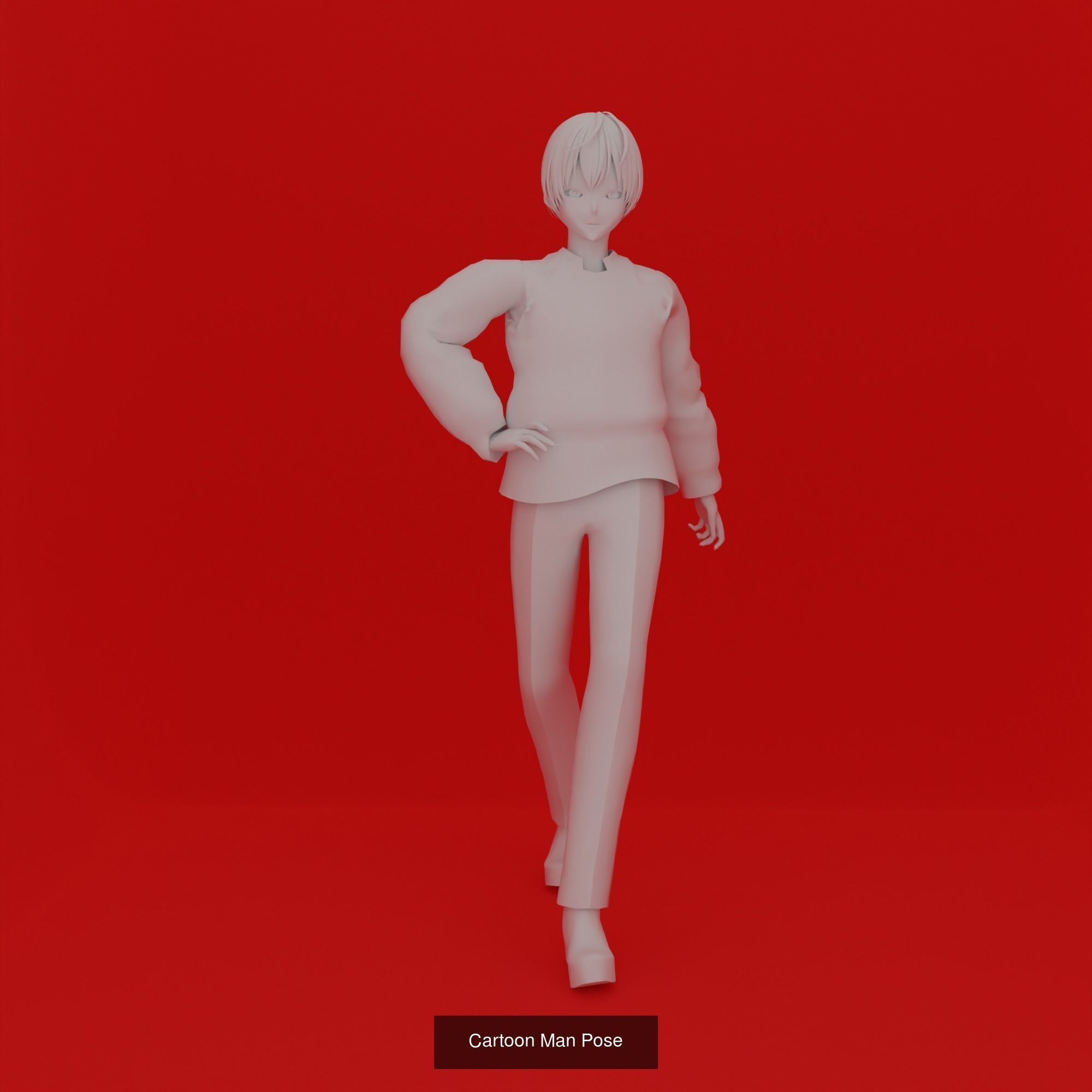 Cartoon Man Pose Mega Pack 50 printing model 3D Model Collection_23