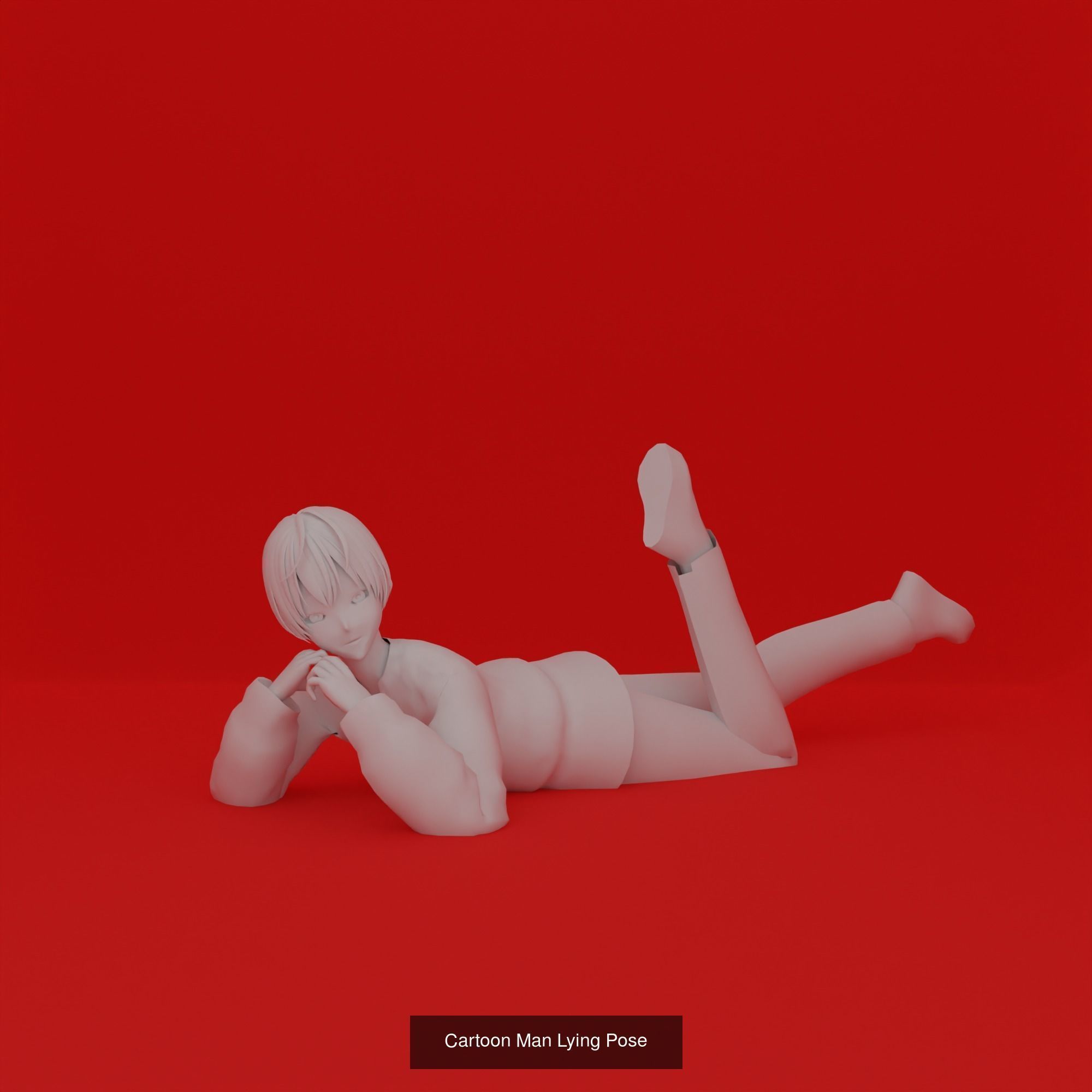 Cartoon Man Pose Mega Pack 50 printing model 3D Model Collection_20