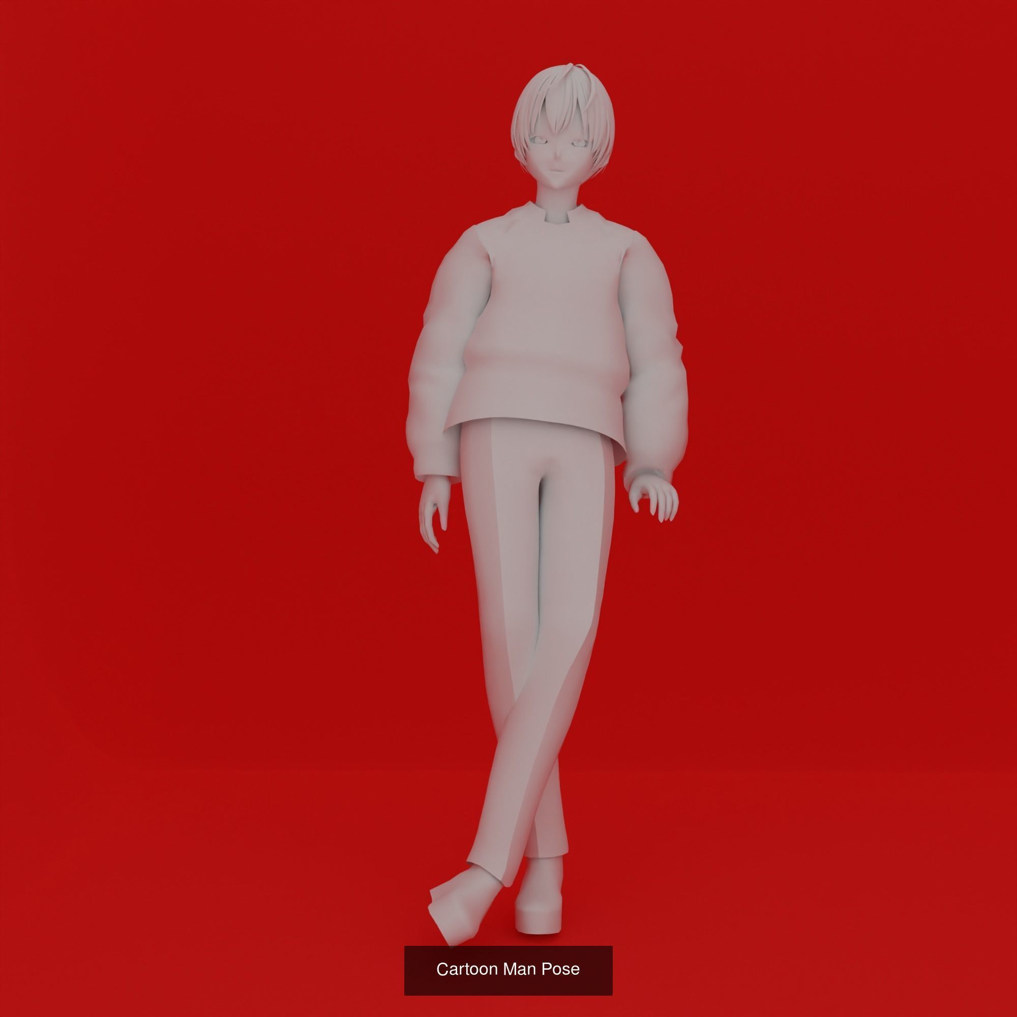 Cartoon Man Pose Mega Pack 50 printing model 3D Model Collection_58