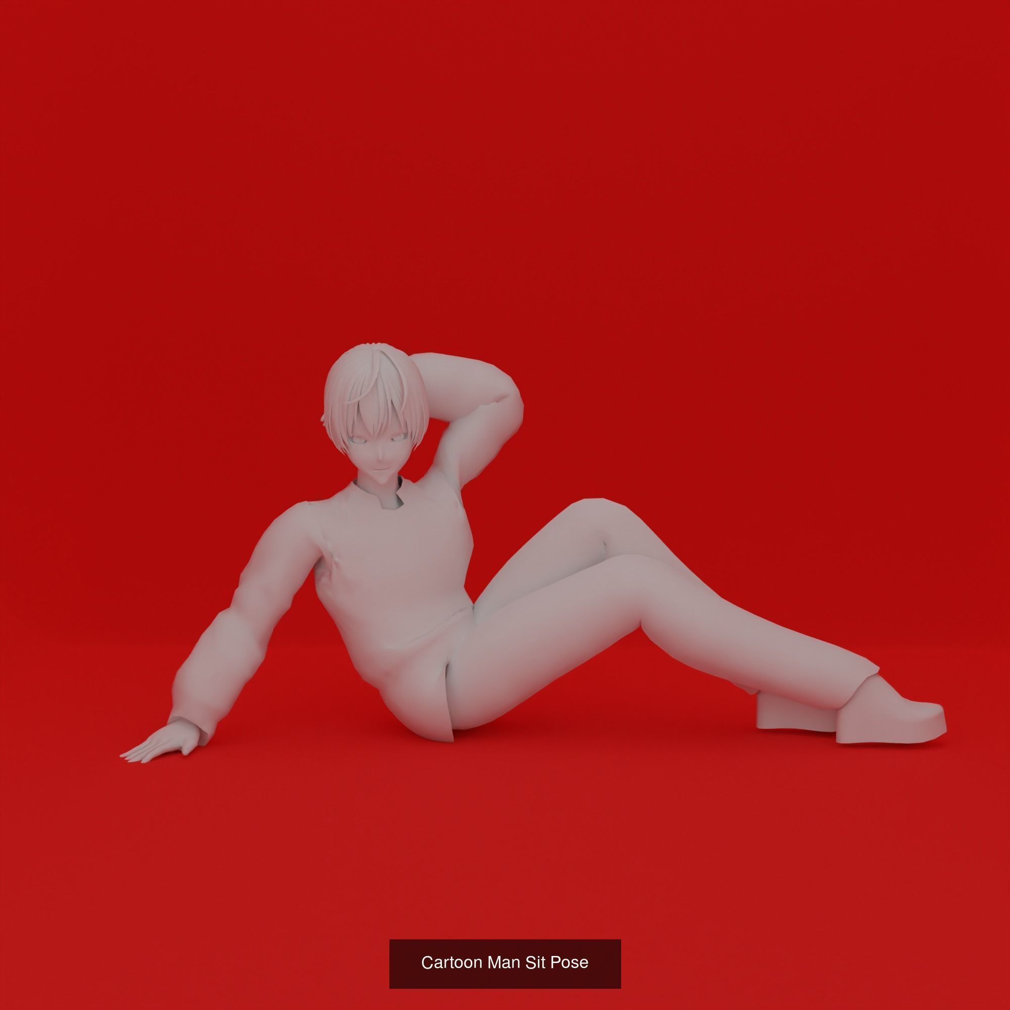 Cartoon Man Pose Mega Pack 50 printing model 3D Model Collection_18