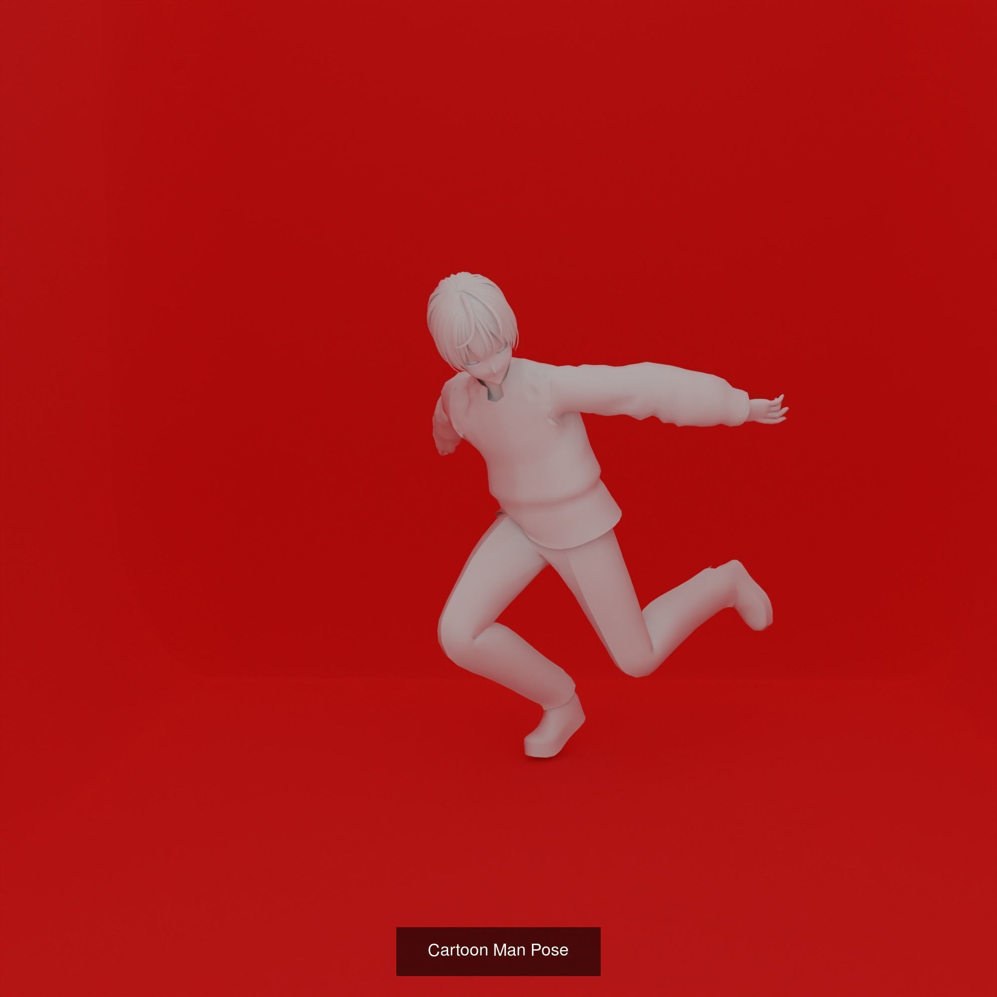 Cartoon Man Pose Mega Pack 50 printing model 3D Model Collection_41