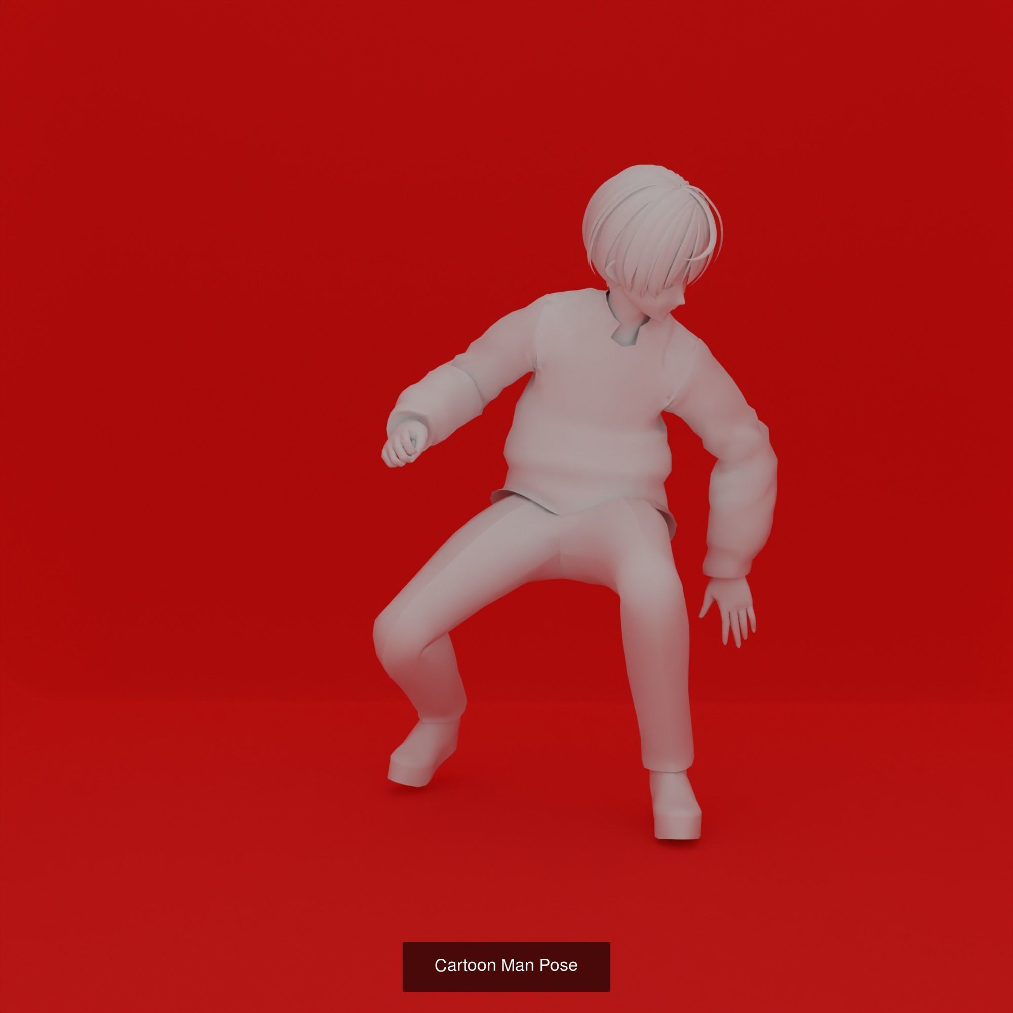 Cartoon Man Pose Mega Pack 50 printing model 3D Model Collection_39