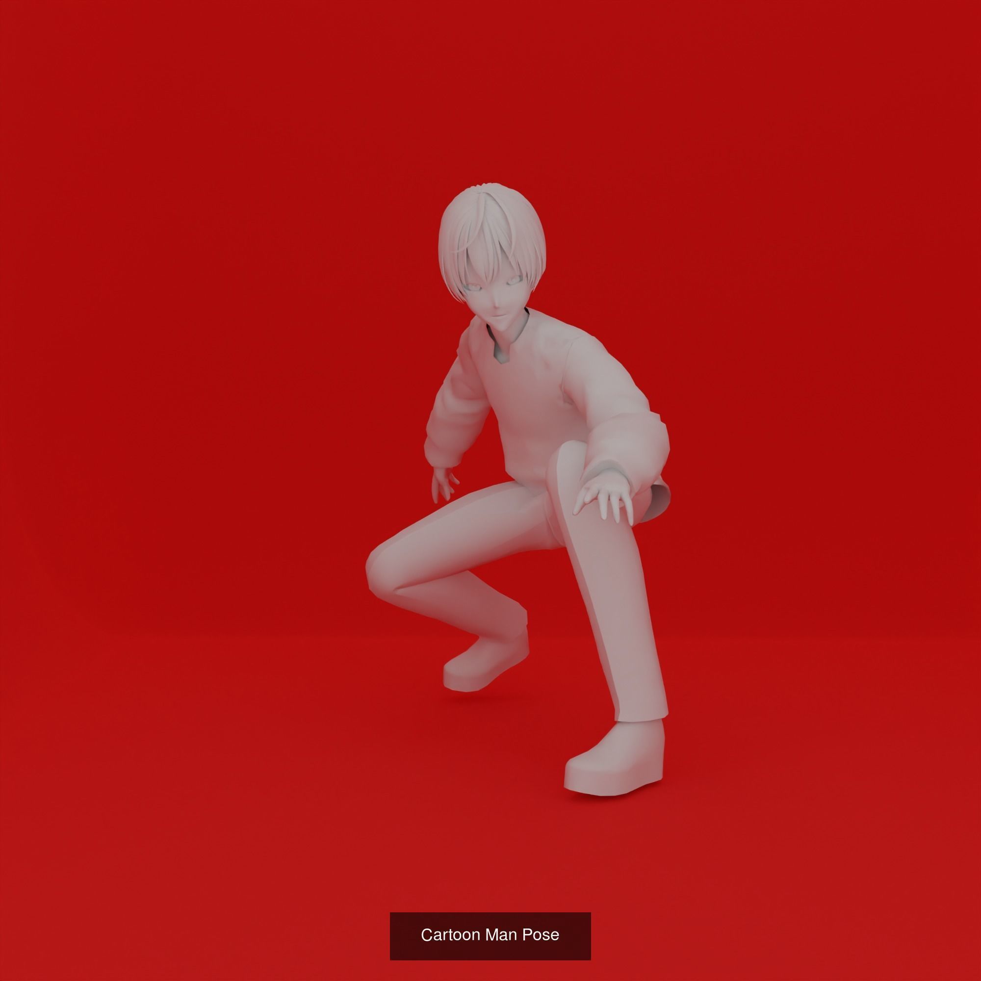 Cartoon Man Pose Mega Pack 50 printing model 3D Model Collection_11