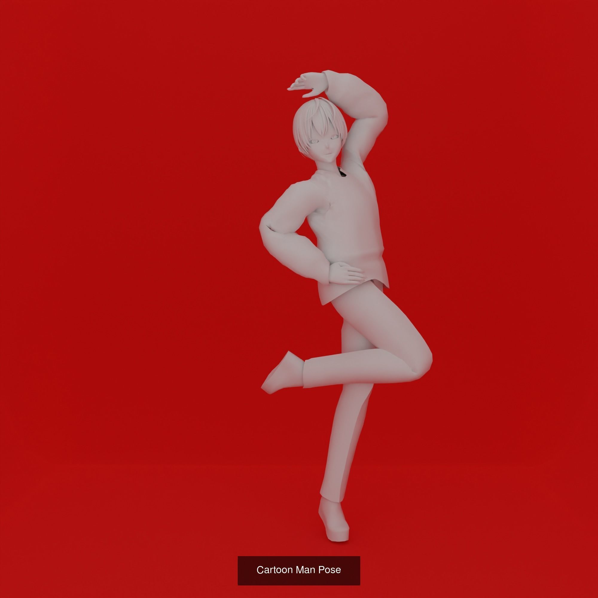 Cartoon Man Pose Mega Pack 50 printing model 3D Model Collection_30