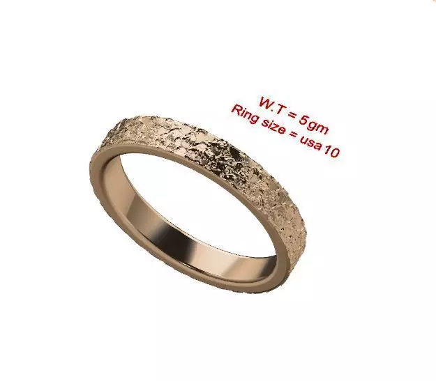 Rock Texture Ring 3D print model_0